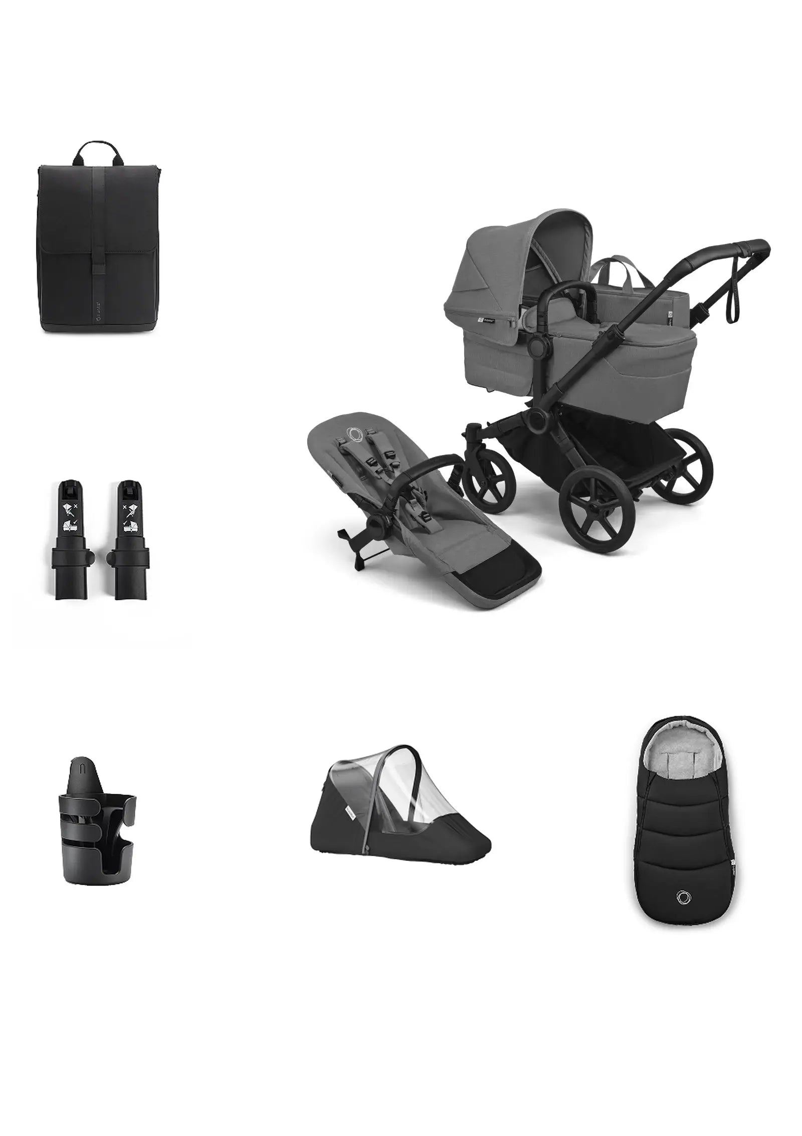 Bugaboo 'Donkey 6 Single' Bundle – Unverzichtbares Kinderwagen-Set Moon Grey