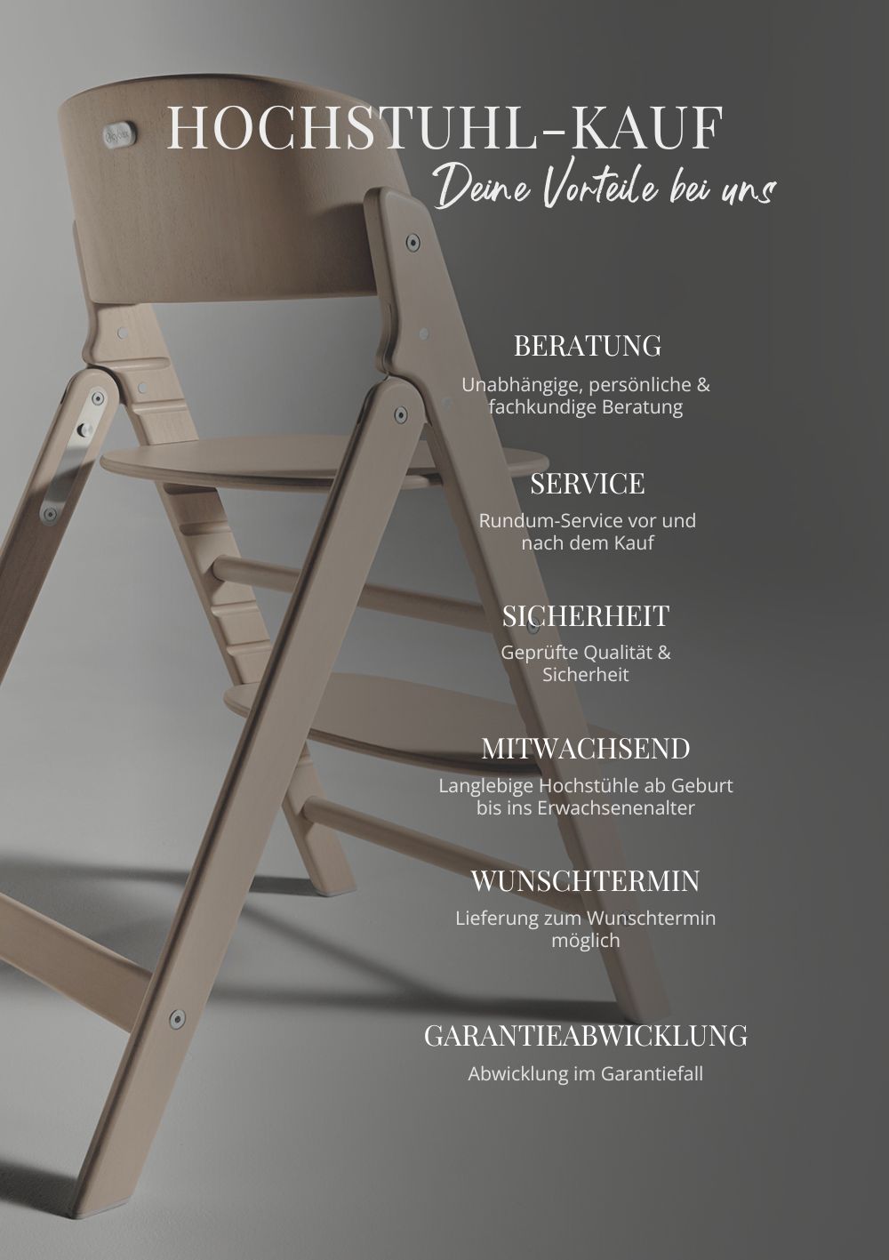 Hochstuhl 'Click & Fold' All Natural Dark