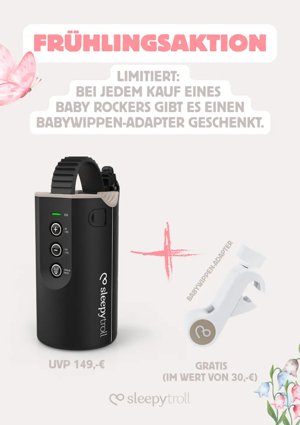 Sleepytroll Promo Gratis Adapter für Babywippe