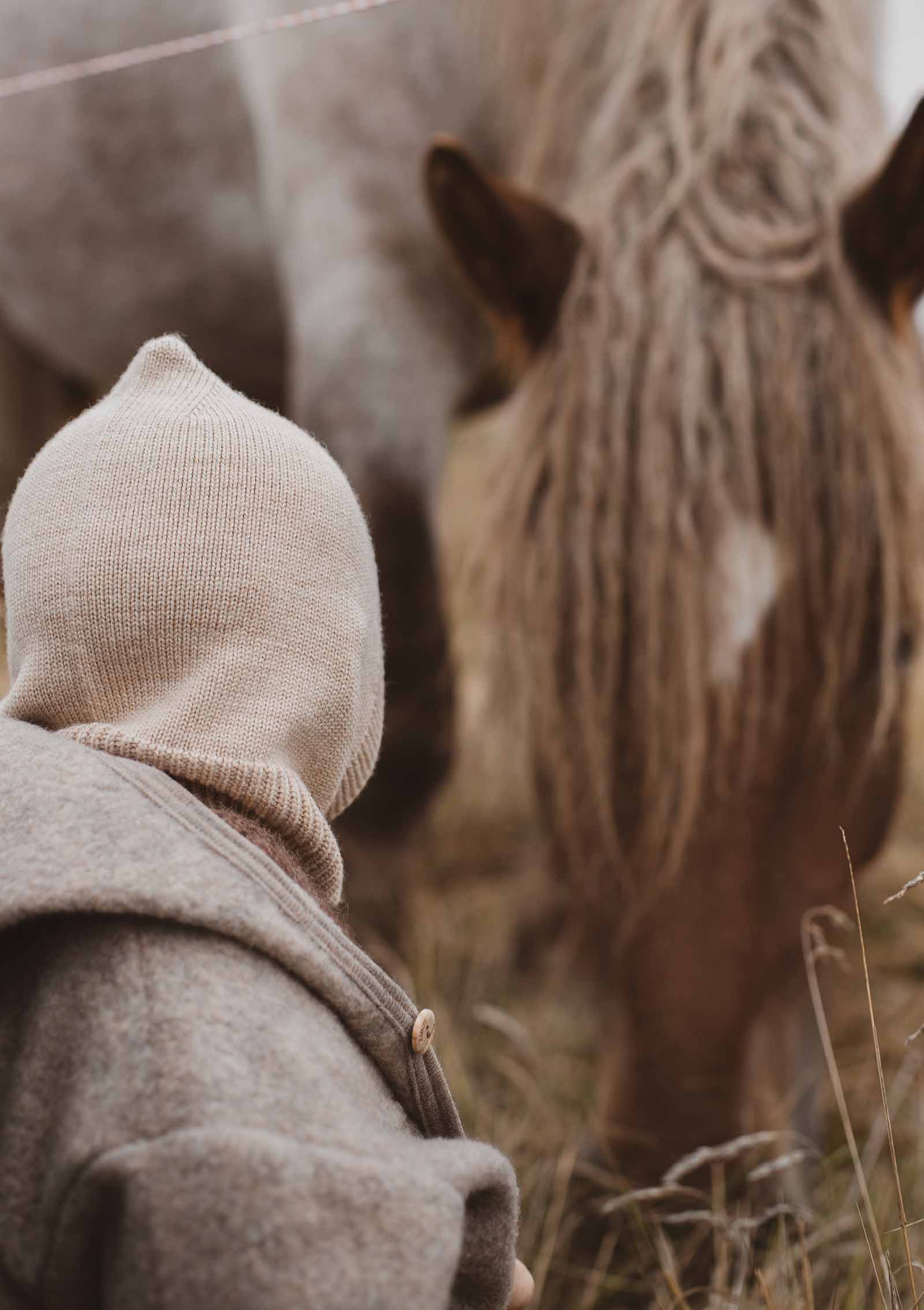 hvid Merino Mütze Balaclava 'Eddy' sand