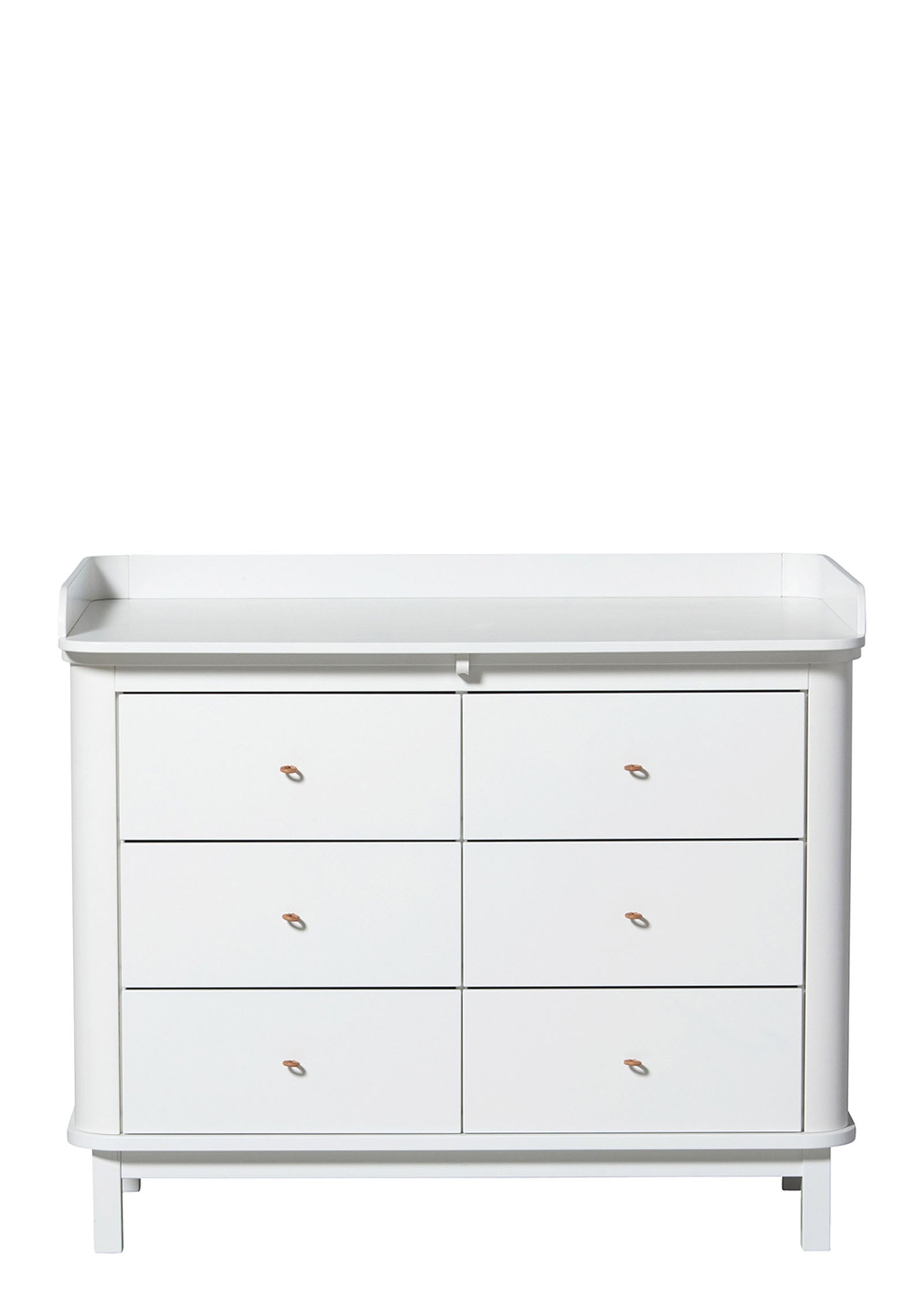 'Wood' Wickelkommode 6 Schubladen Wickelplatte groß weiß