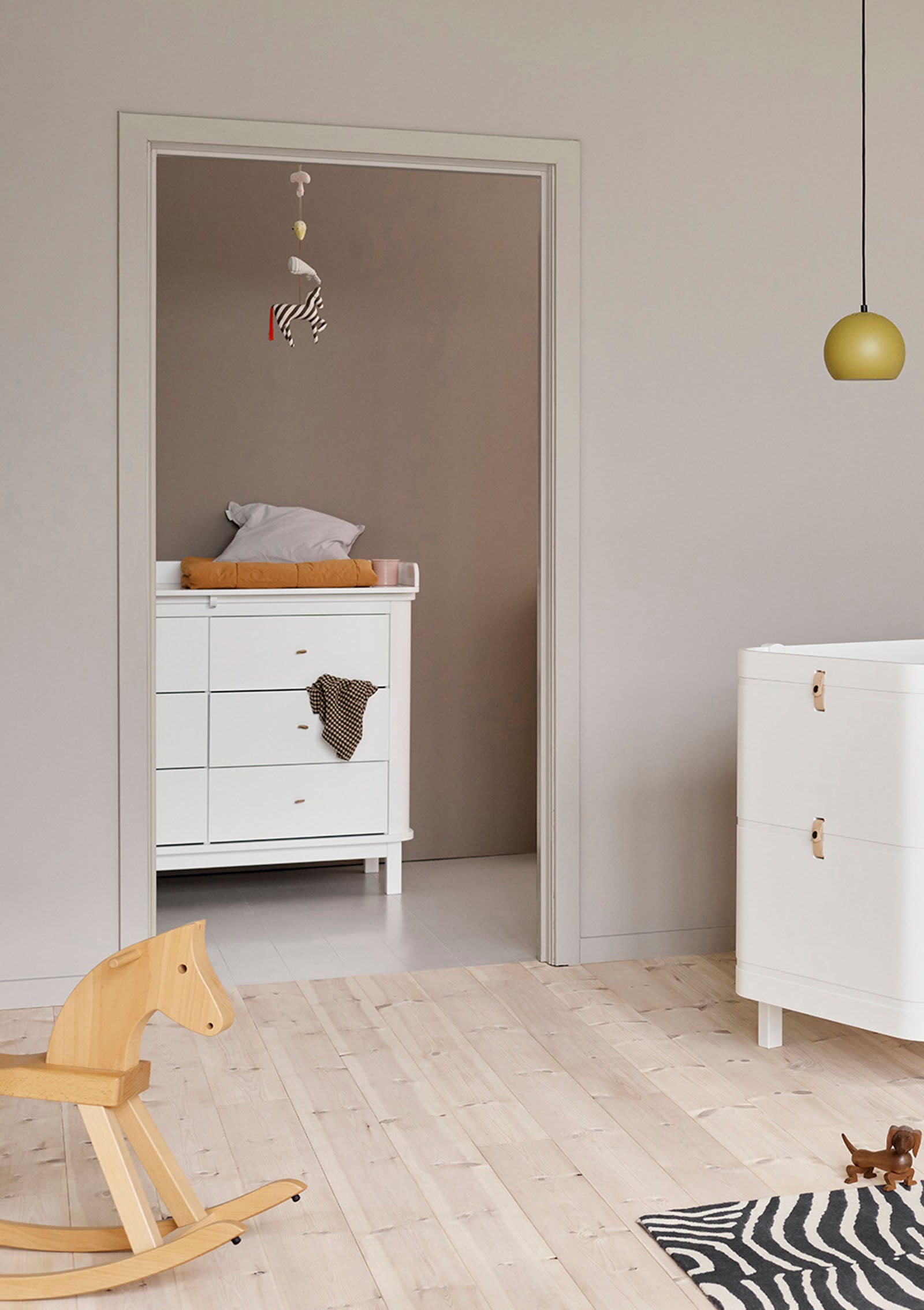 'Wood' Wickelkommode 6 Schubladen Wickelplatte groß weiß