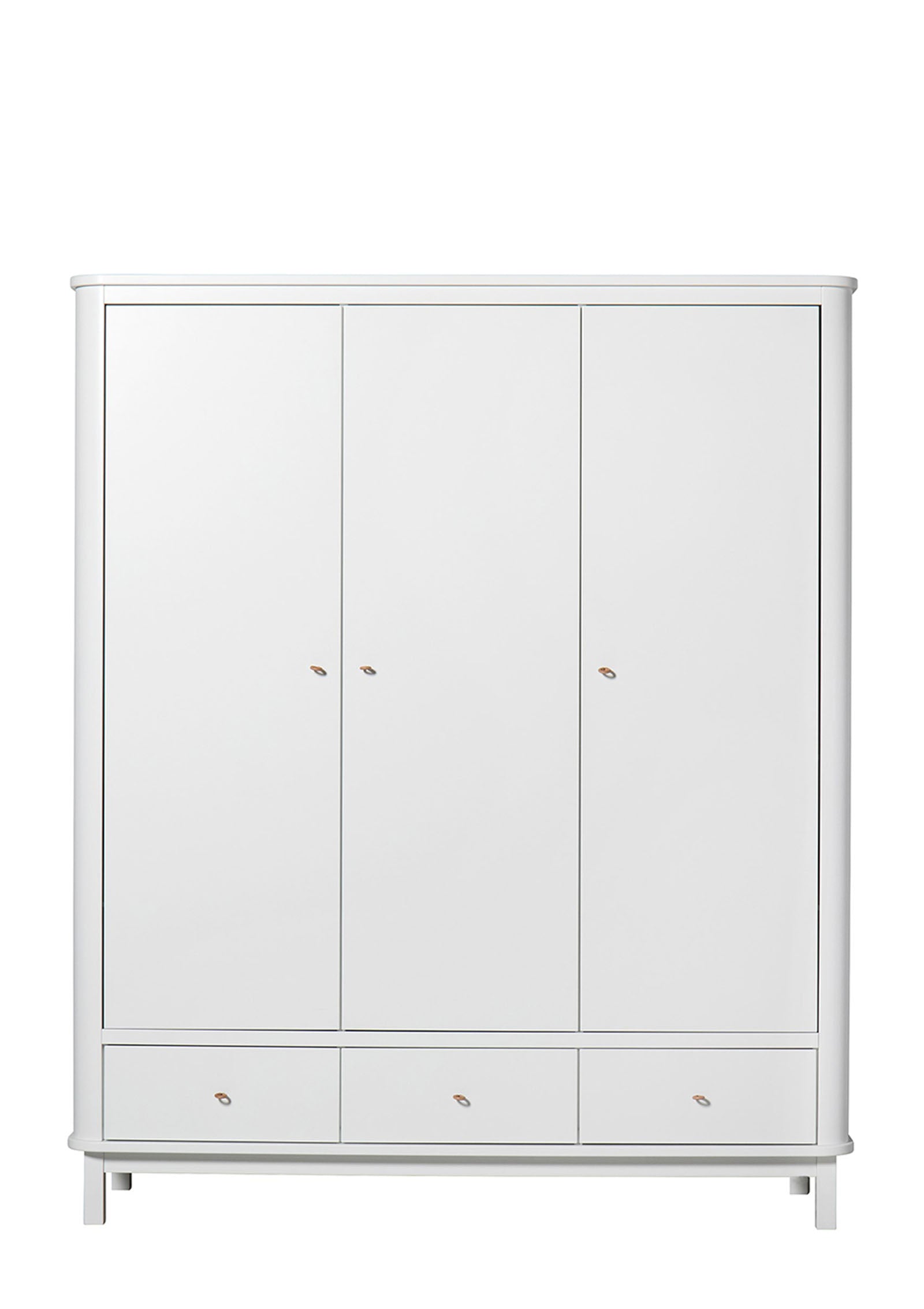 'Wood' Kleiderschrank 3-türig weiss