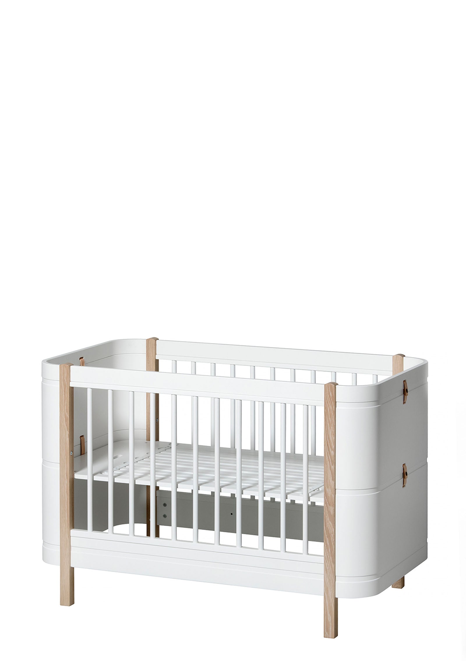 Babybett 'Wood Mini+ basic' Weiss/Eiche