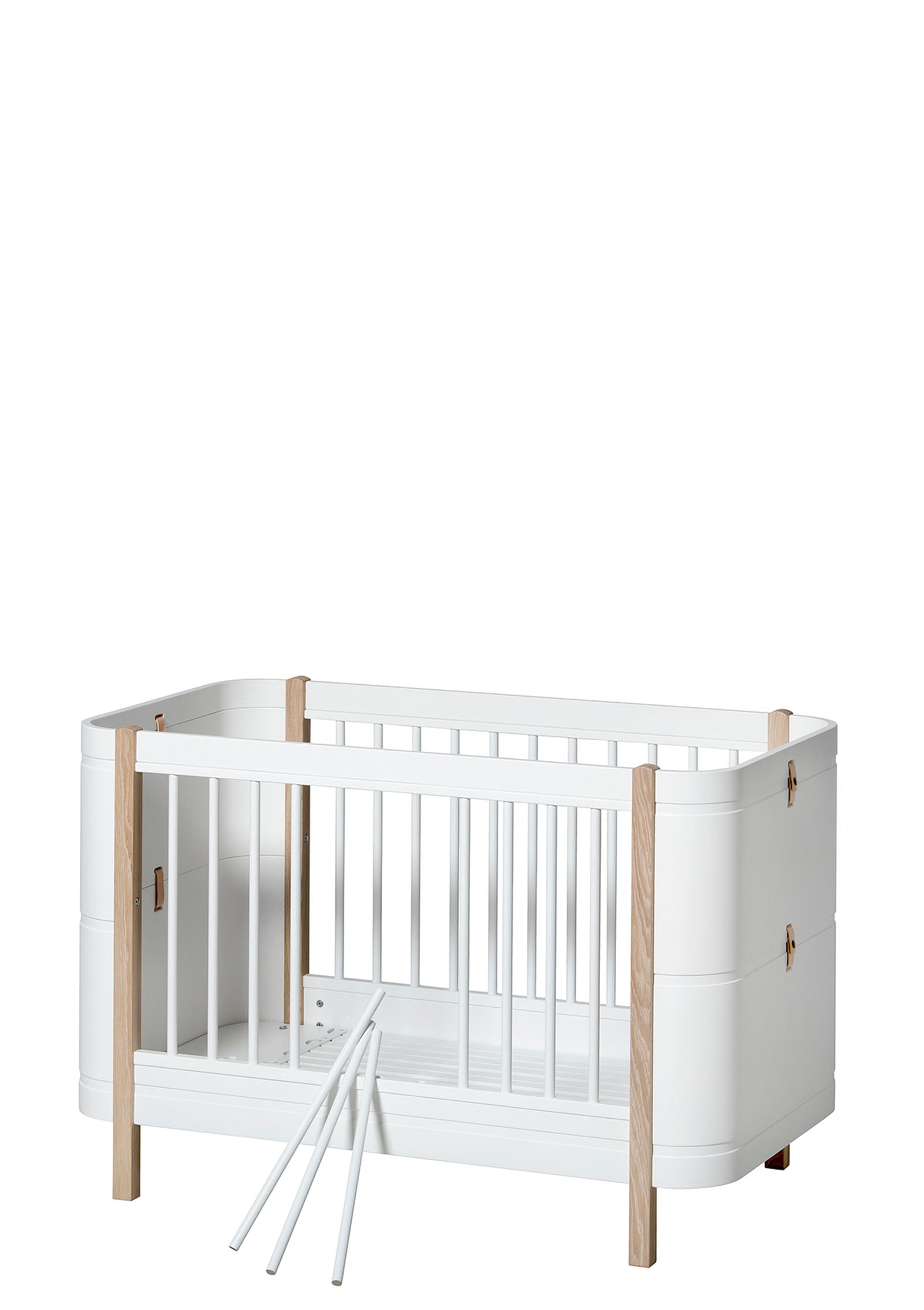 Babybett 'Wood Mini+ basic' Weiss/Eiche