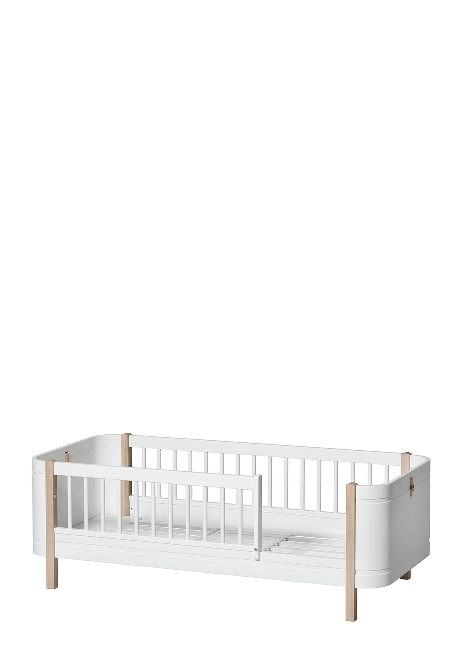 Babybett 'Wood Mini+ basic' Weiss/Eiche