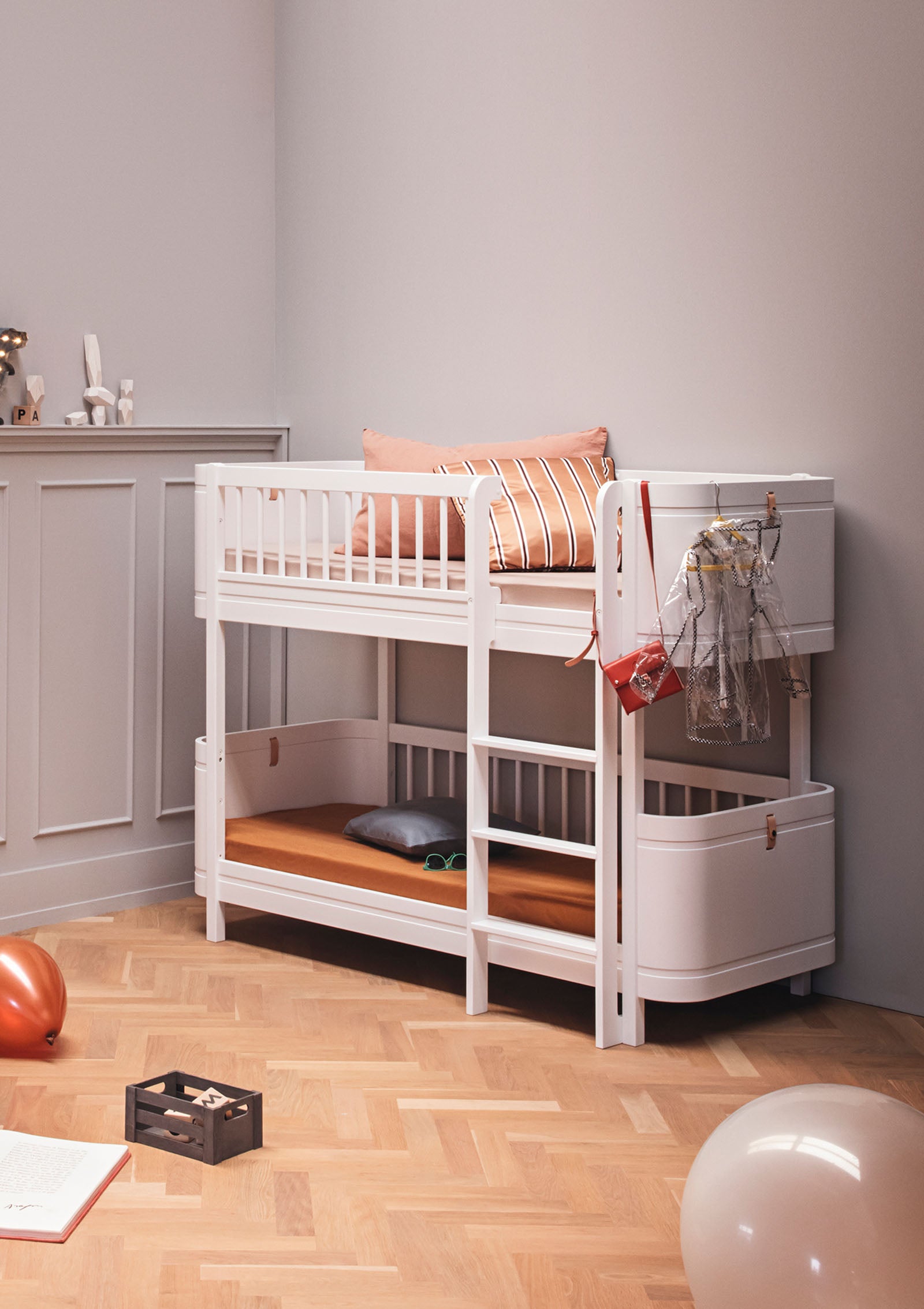 'Wood' Mini+ halbhohes Etagenbett weiß