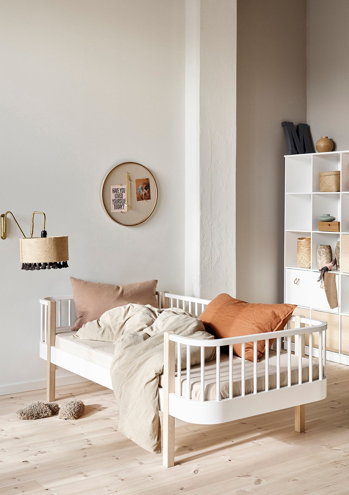 Oliver Furniture 'Wood Original' Bettsofa weiß / Eiche 200 x 90 cm