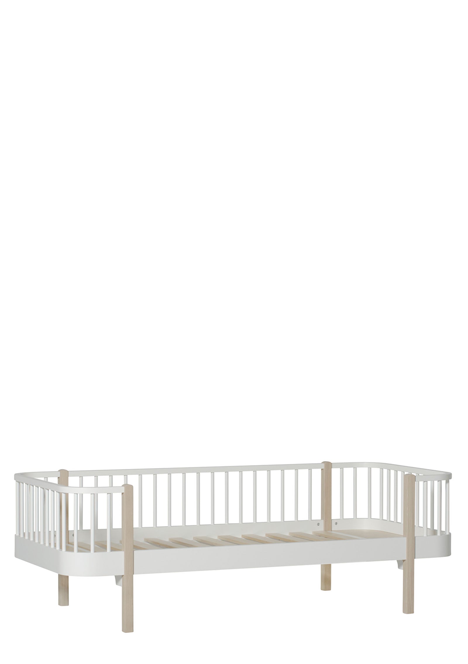 'Wood' Bettsofa weiß / Eiche