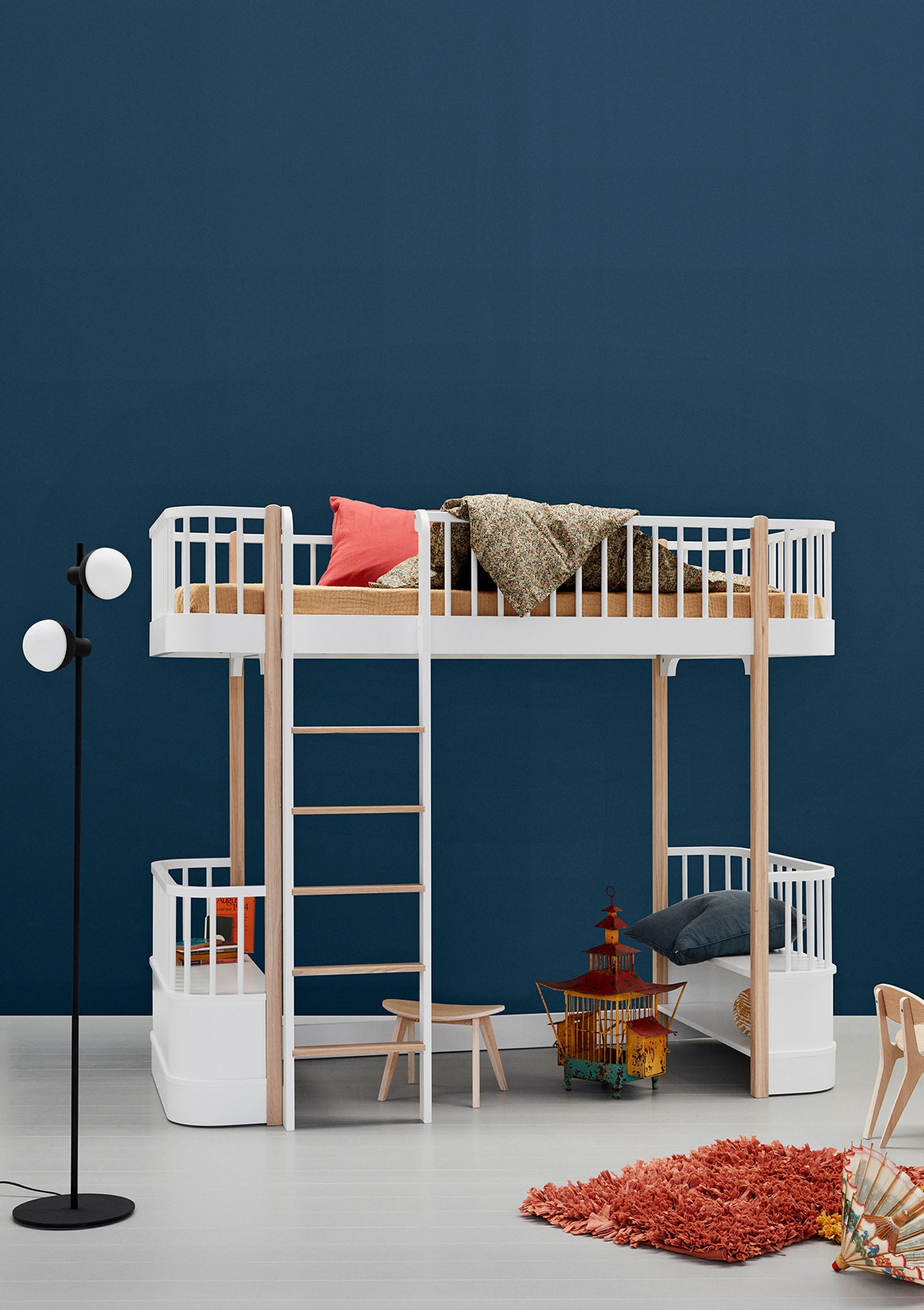 'Wood' Hochbett weiß / Eiche