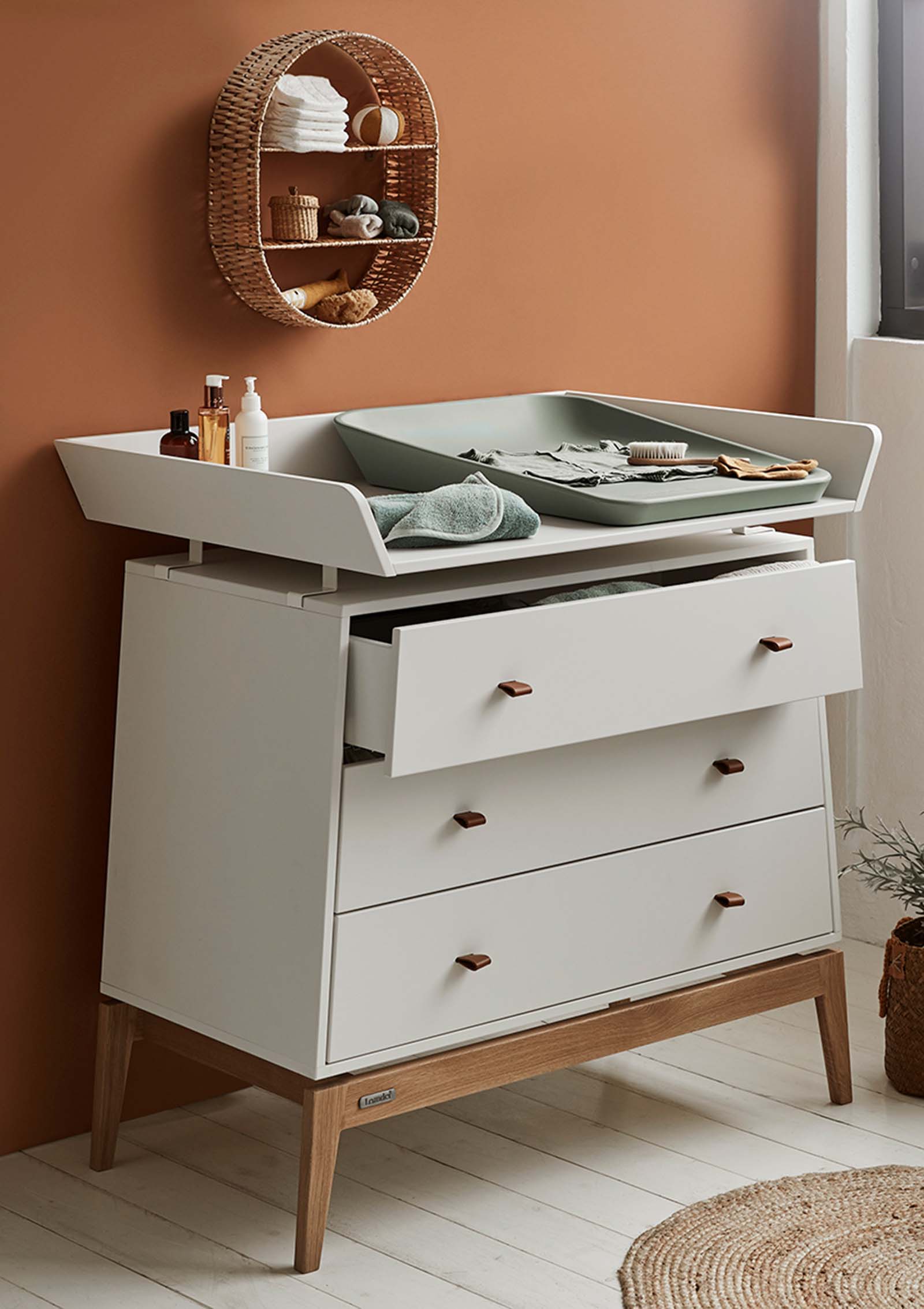 Topper Wickelauflage Organic 'Dots' Sage Green