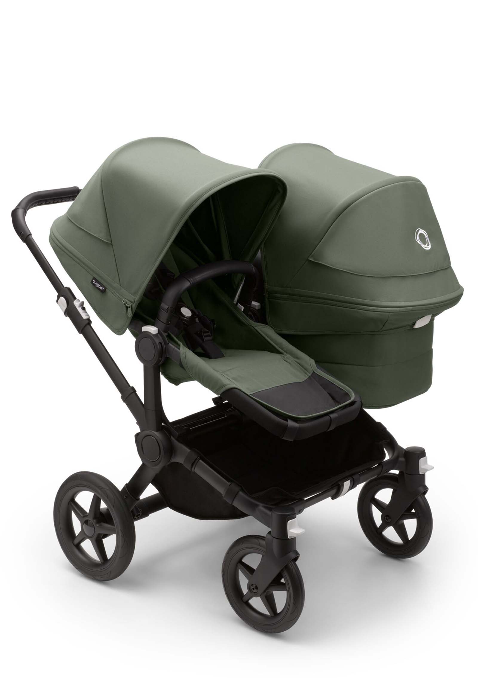 Bugaboo Donkey 5 Duo Kinderwagenset Schwarz / Waldgrün