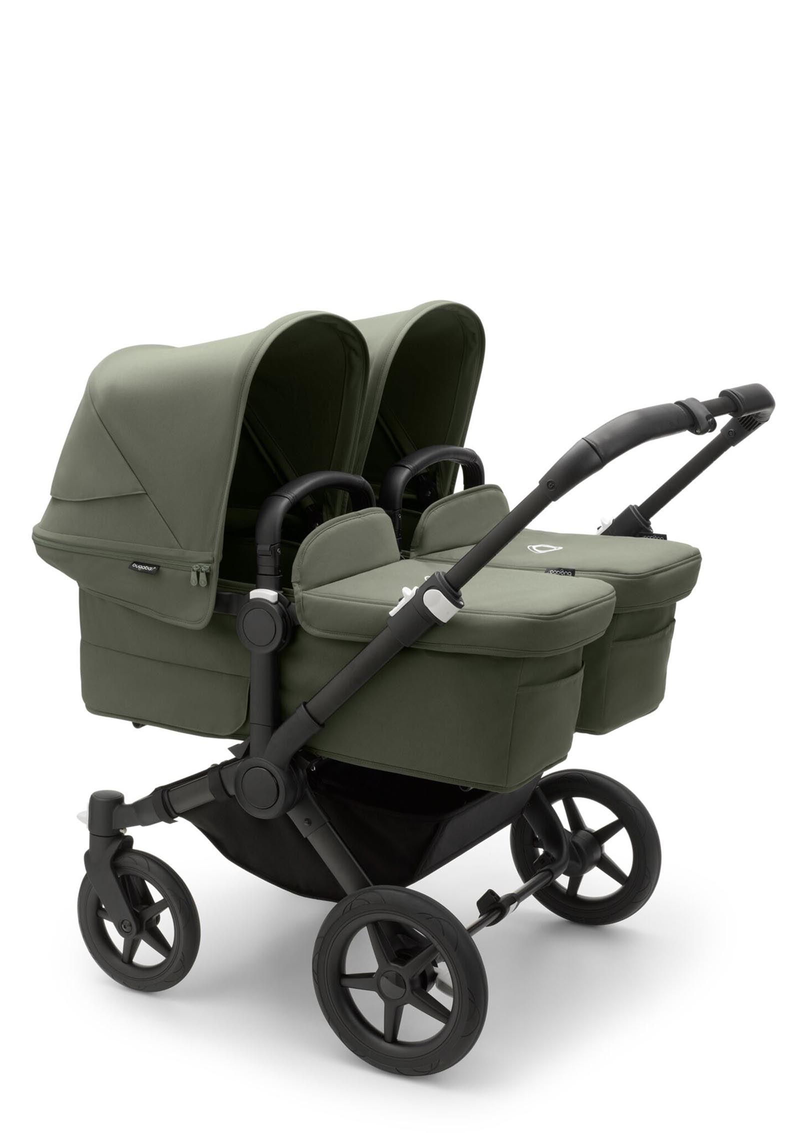 bugaboo Donkey 5 Twin Kinderwagen-Set Schwarz / Waldgrün