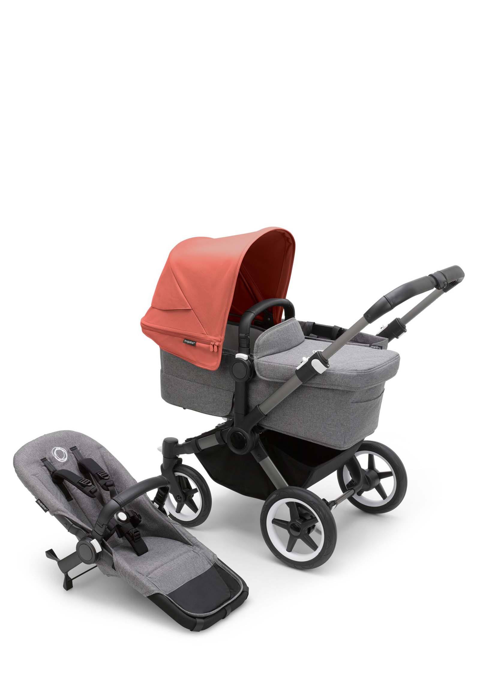 bugaboo Donkey 5 Mono 'styled by you' Graphit-grau meliert-Morgenrot