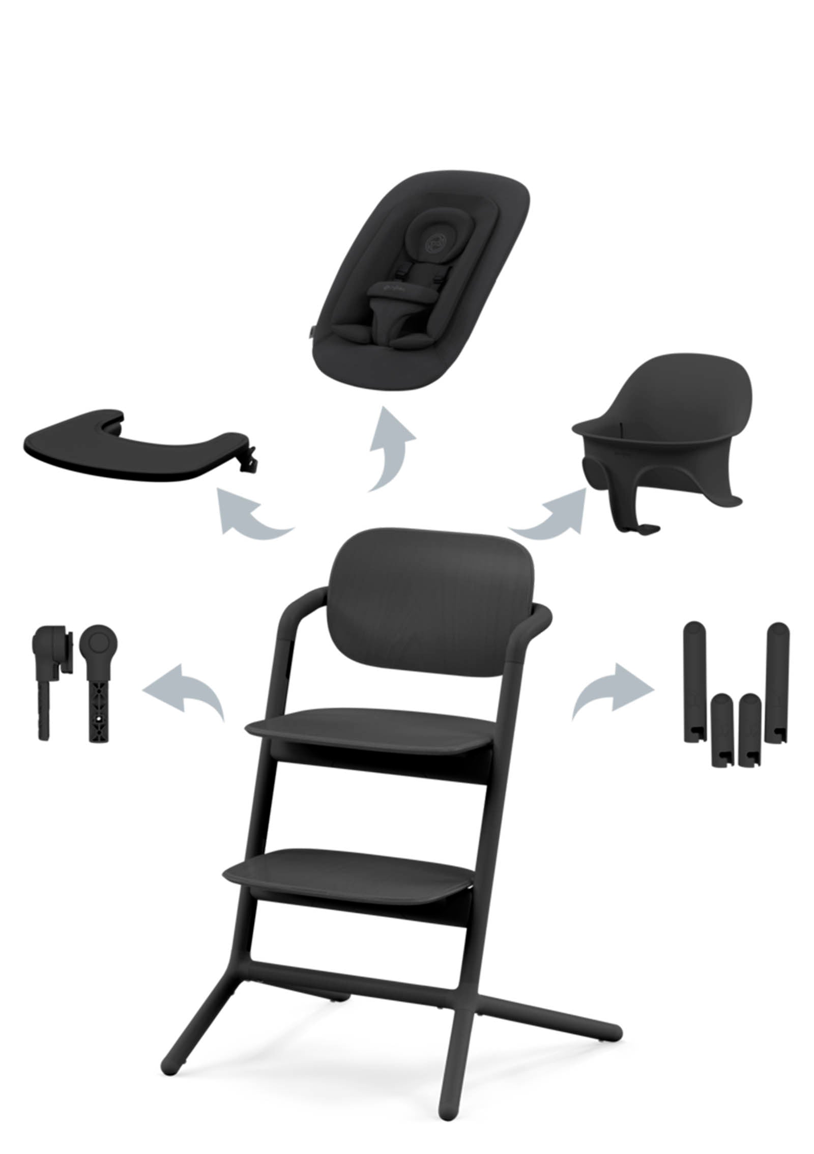 Cybex Hochstuhl Lemo 4-in-1 Set Stunning Black / Black