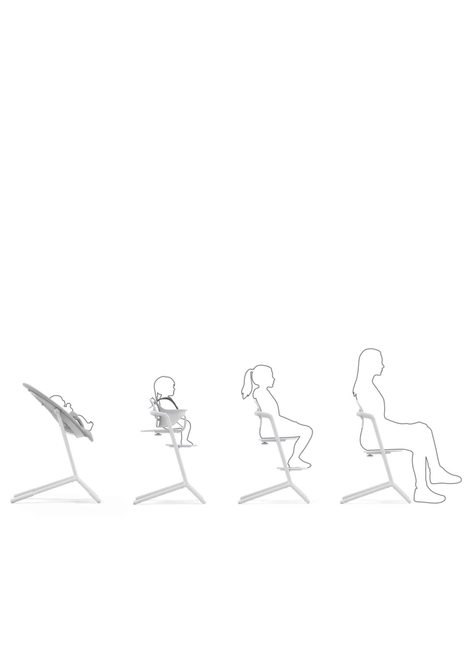 Cybex Hochstuhl Lemo 4-in-1- Set All White / White