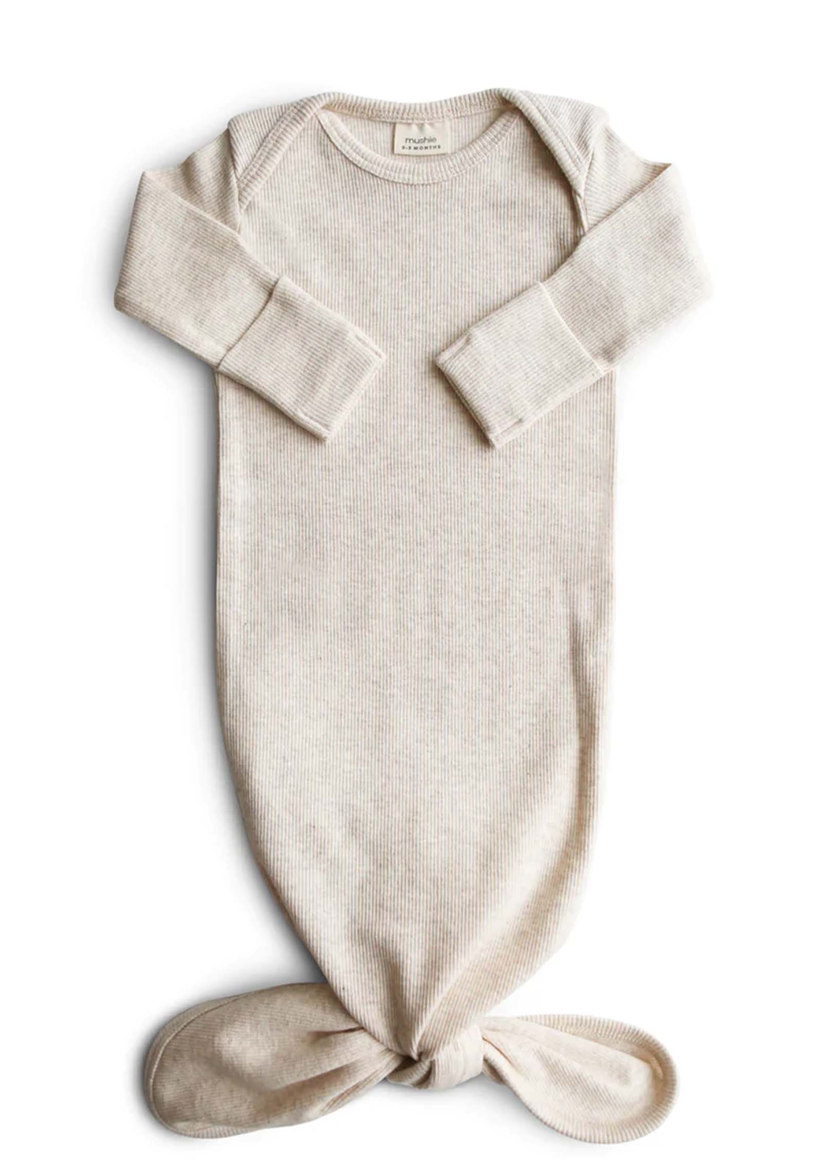 mushie geknotetes Babykleid Beige mélange