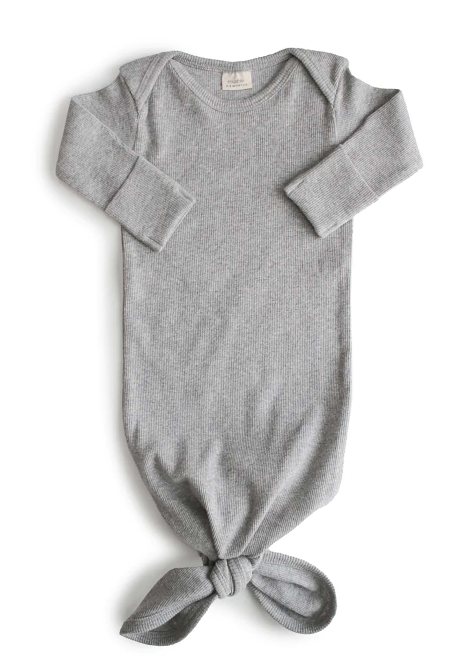 mushie geknotetes Babykleid Gray mélange