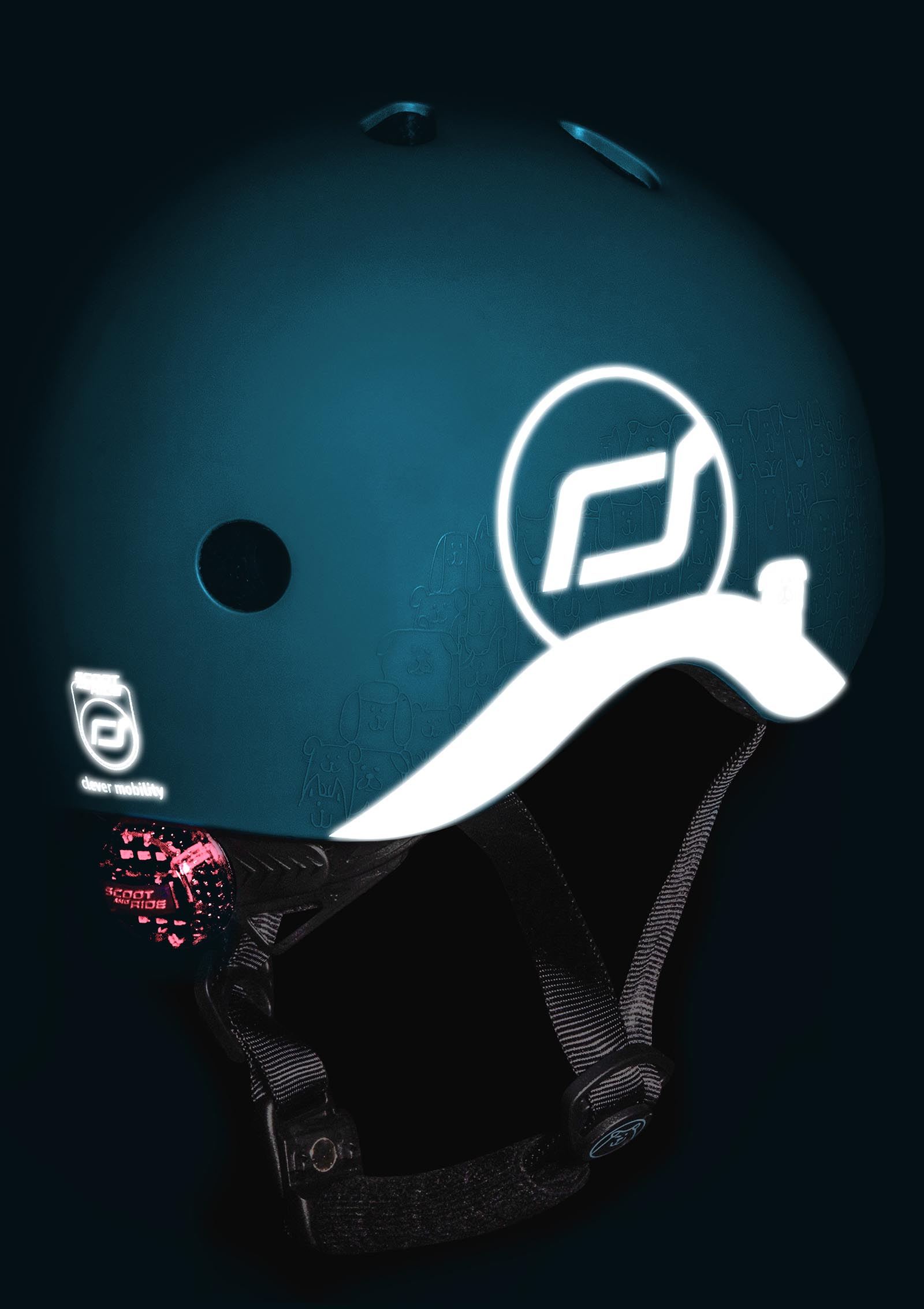 Scoot and Ride reflektierender Helm Steel