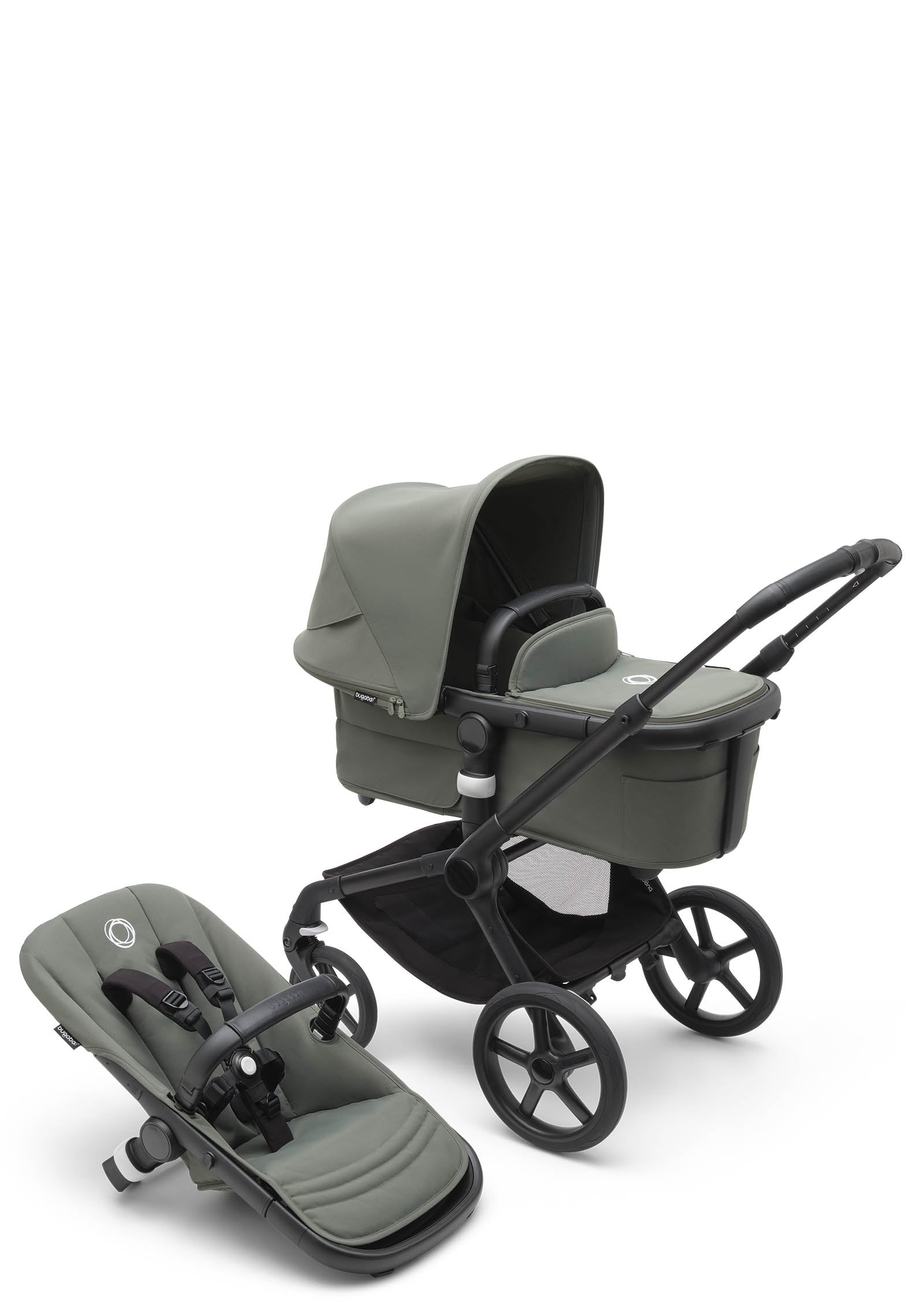 bugaboo Fox 5 Kinderwagen-Set Schwarz / Waldgrün