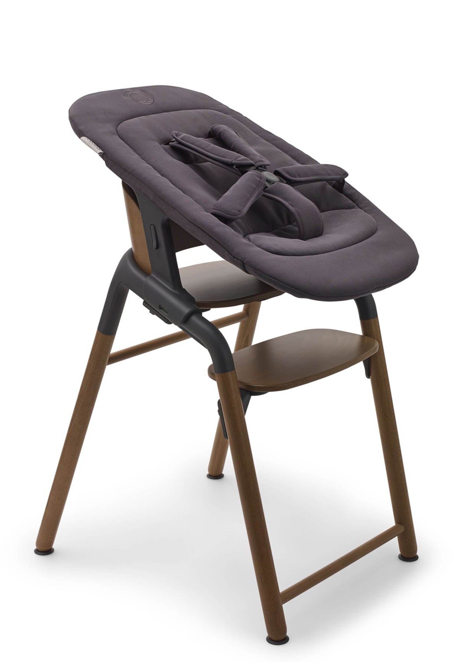 bugaboo Giraffe Stuhl wames Holz / grau inkl. Neugeborenen-Set