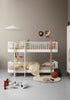 halbhohes Etagenbett 'Wood Original' Weiss / Eiche 200 x 90 cm