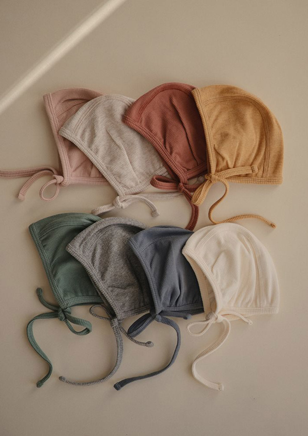 Baby Bonnet gerippt beige melange