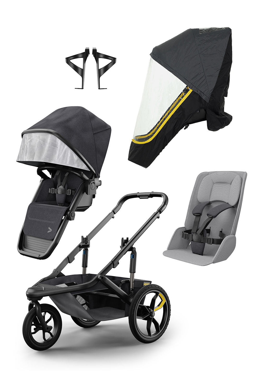 Veer Switchback &Jog Sport-Set dunkelgrau / schwarz Jogger Sportwagen