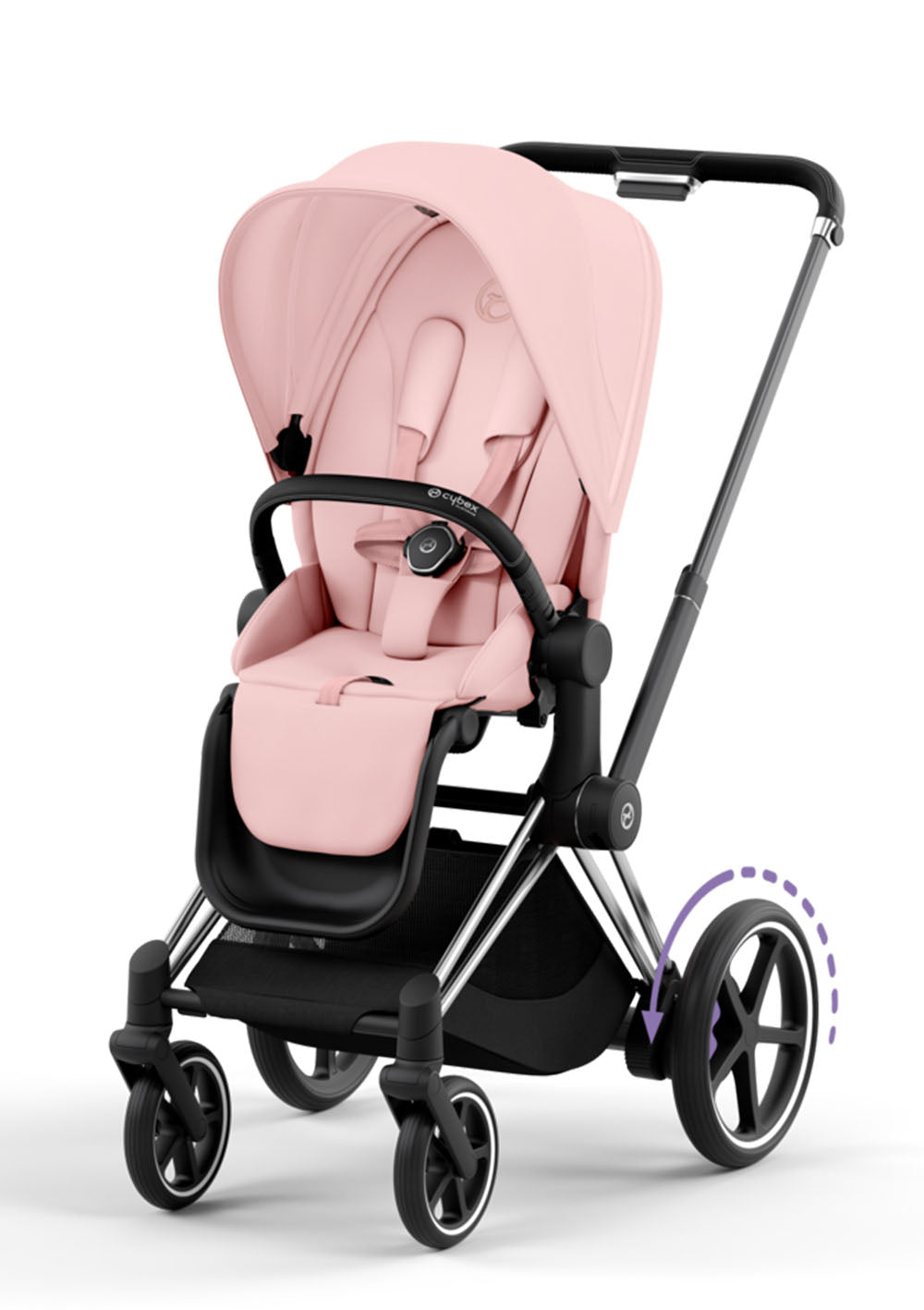 Cybex e-Priam Kinderwagen-Set Comfort Peach Pink