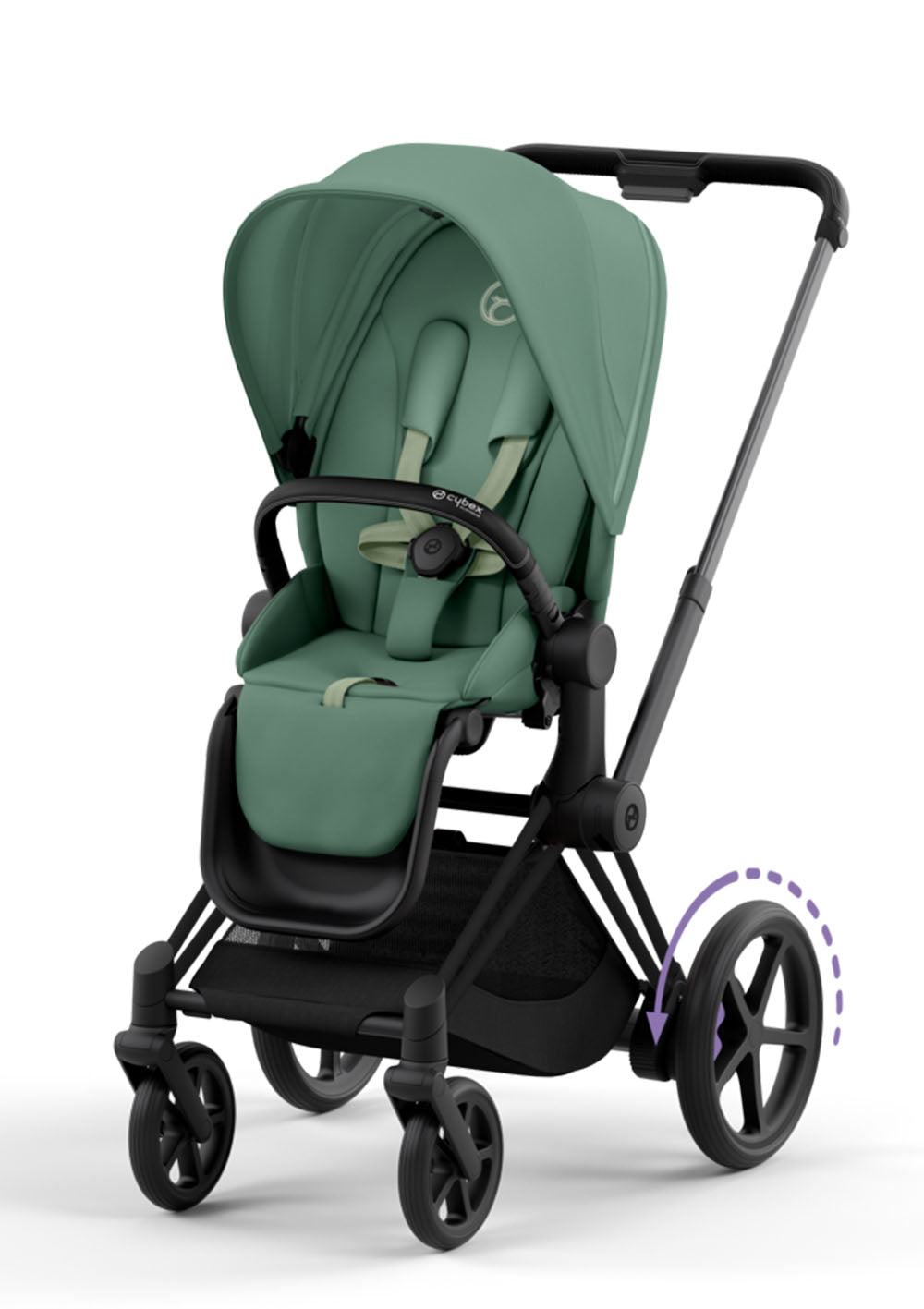 Cybex e-Priam Kinderwagen-Set Comfort Leaf Green