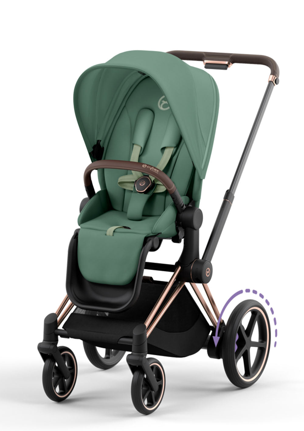 Cybex e-Priam Kinderwagen-Set Comfort Leaf Green