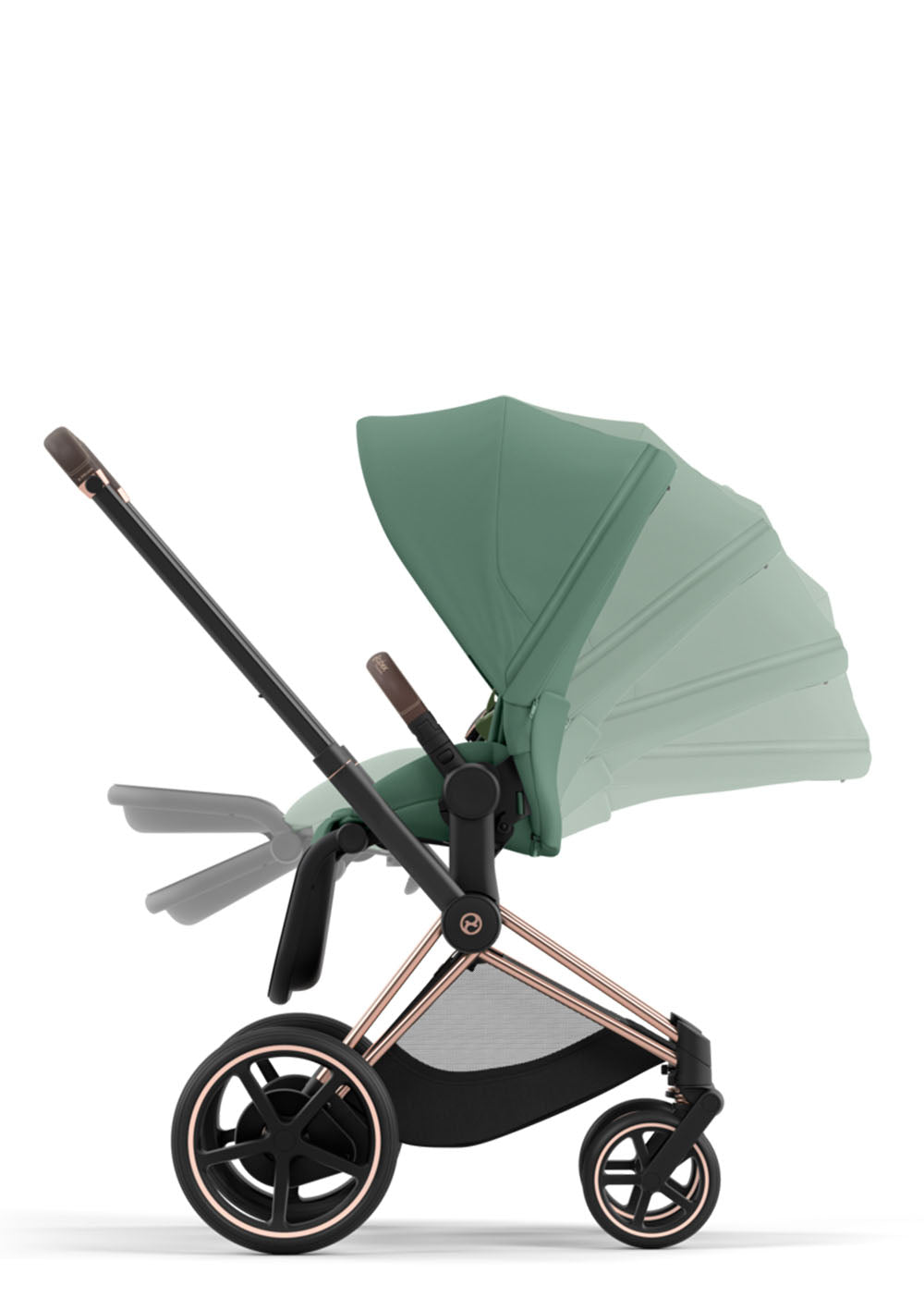 Cybex e-Priam Kinderwagen-Set Comfort Leaf Green
