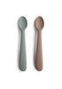 2er-Set Silikon Babylöffel Stone & Cloudy Mauve