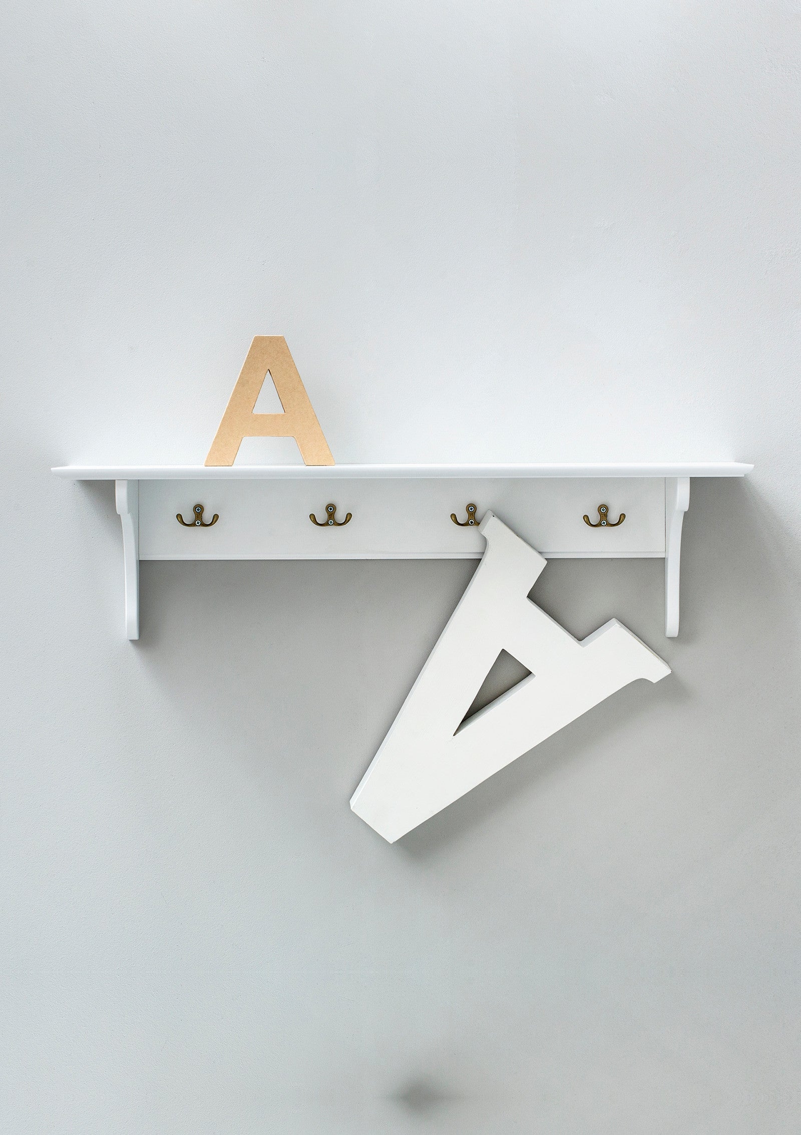 Wandregal 'Seaside' groß mit Haken weiß