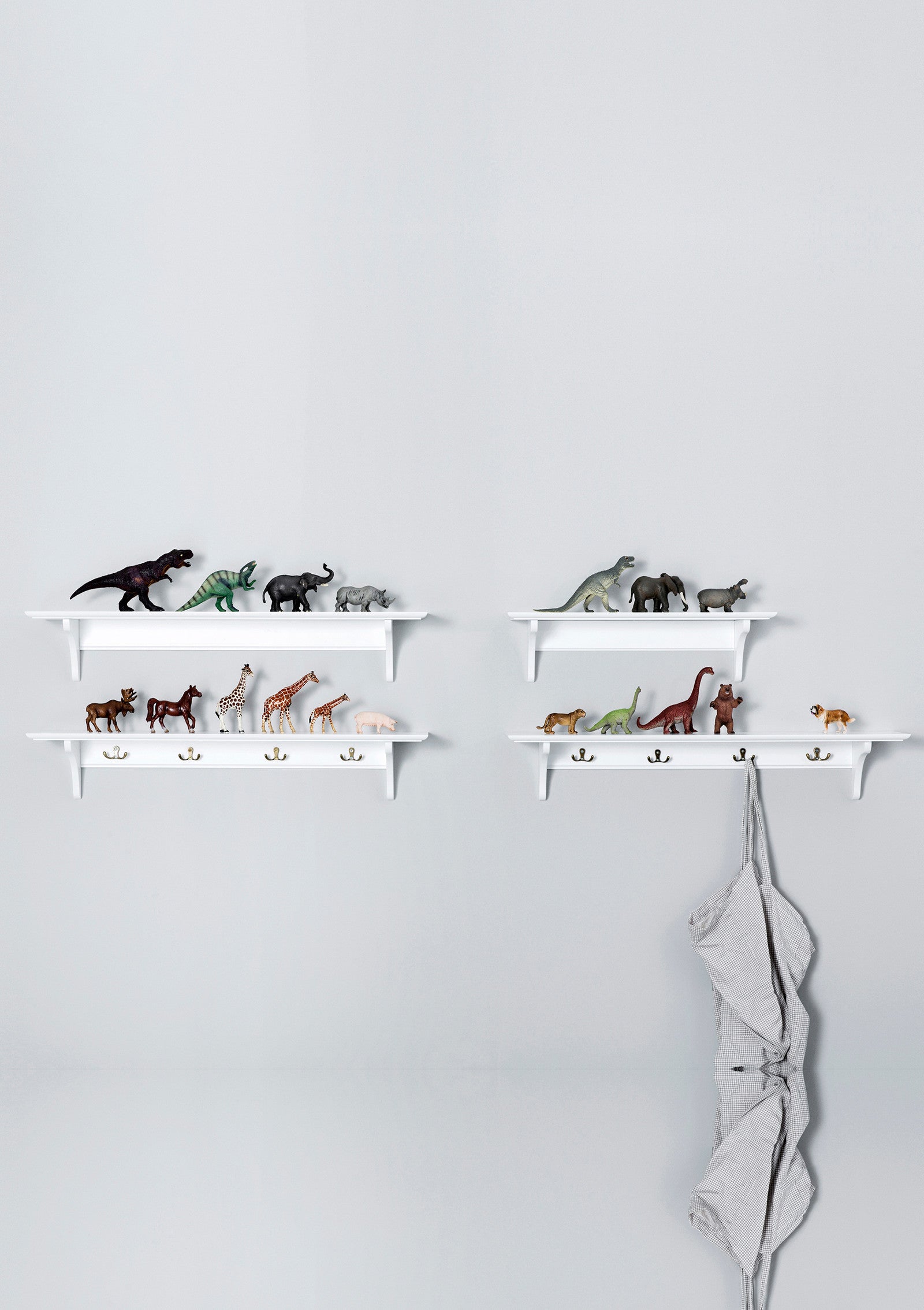 Wandregal 'Seaside' groß mit Haken weiß