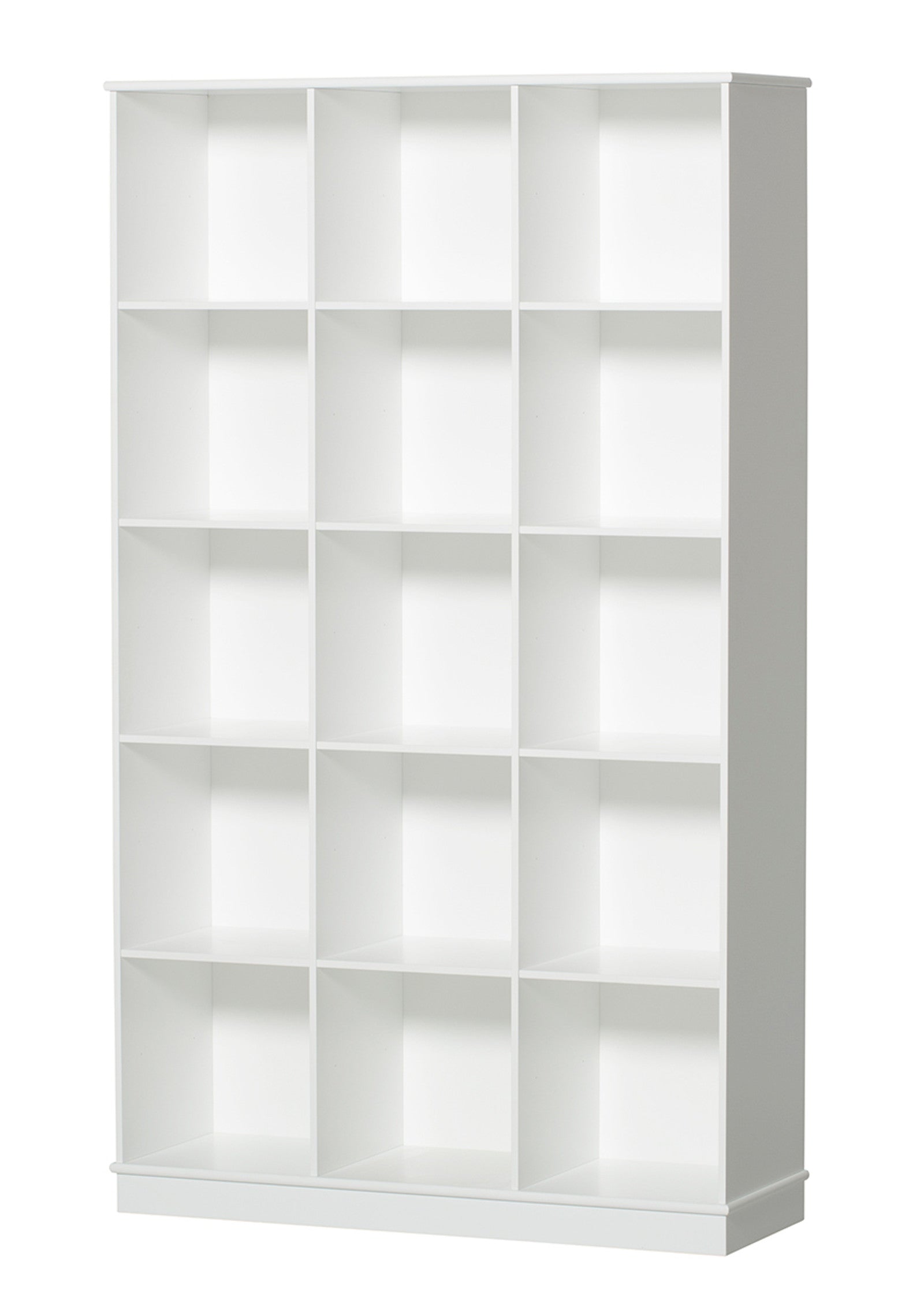 'Wood' Standregal vertikal 3 x 5 m / weiß mit Sockel