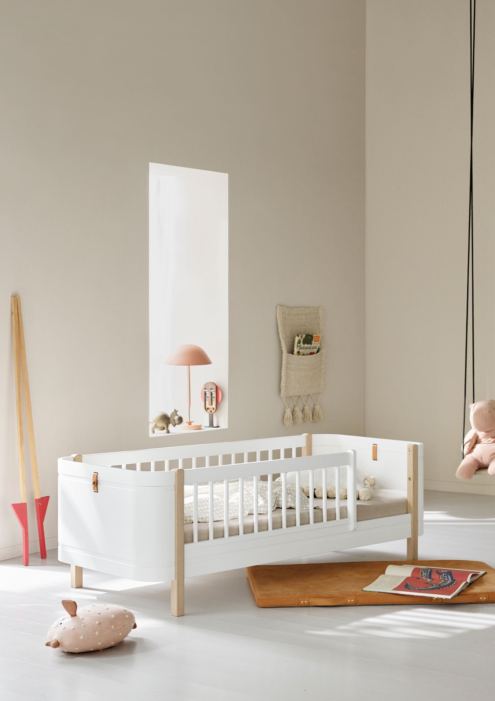 Oliver Furniture Geschwisterset für Babybett 'Wood Mini+' Weiß / Weiß/Eiche