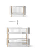 Umbauset für 'Wood Mini+' Babybett inkl. Junior-Erweiterung zum halbhohen Etagenbett Weiß / Eiche