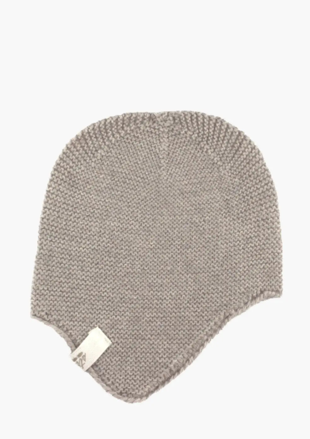 Strickgut Merino Babymütze mit Ohrenklappen Beige