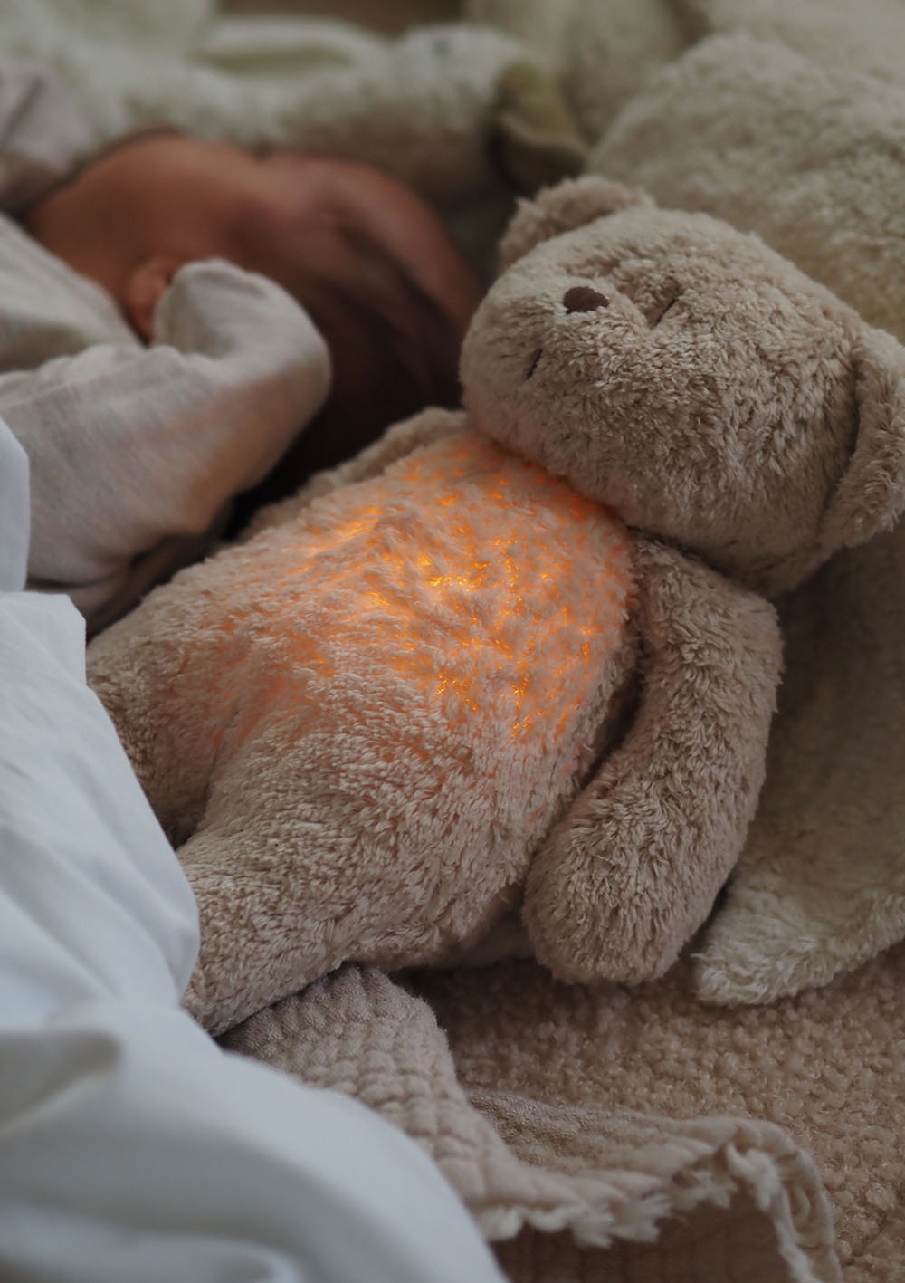 Teddybär mit Licht 'Organic Humming Bear' sand natur