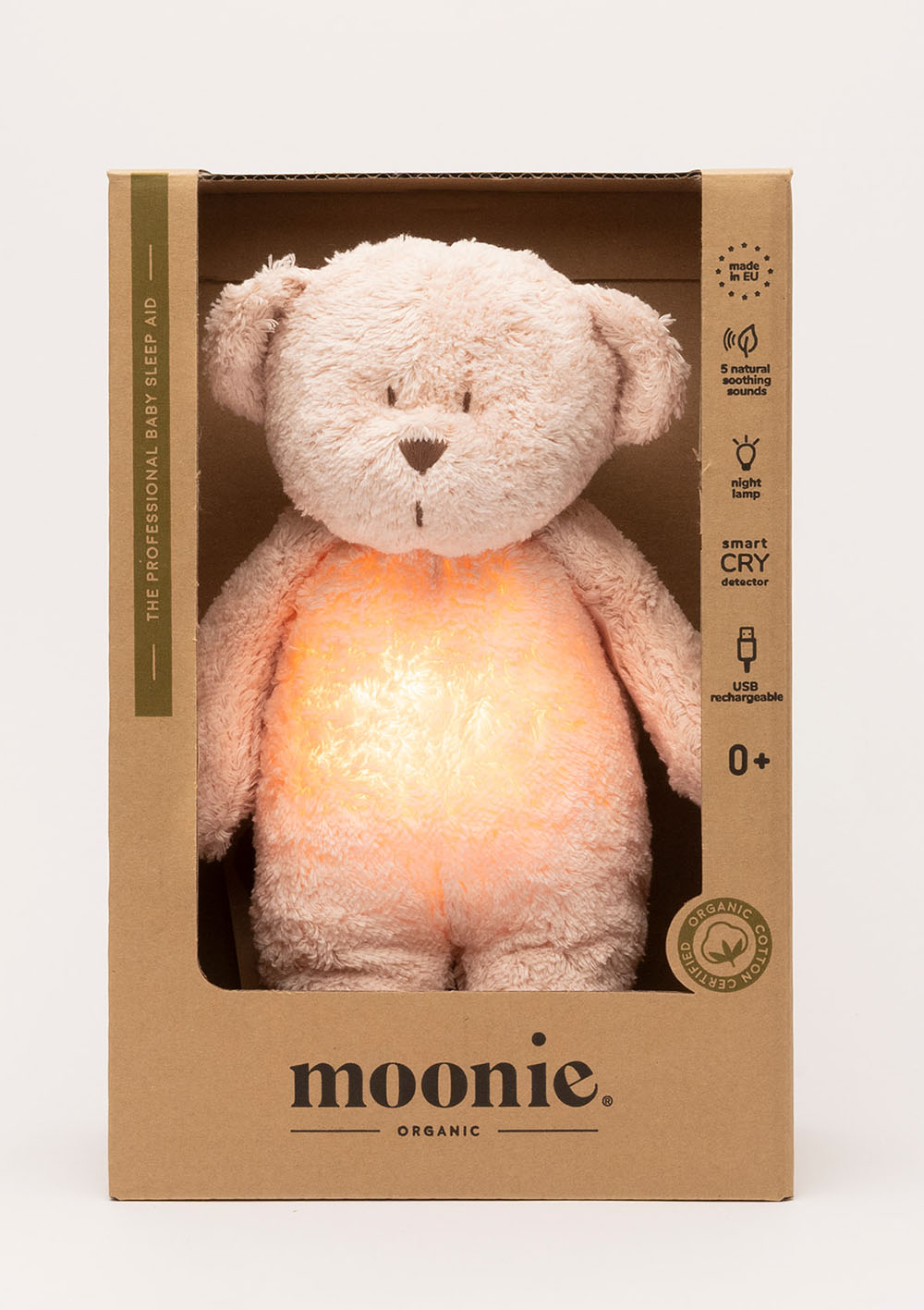 Teddybär mit Licht 'Organic Humming Bear' rose