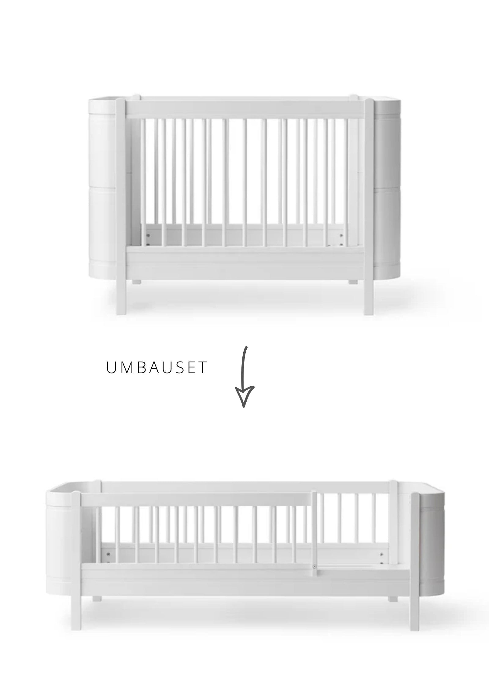Oliver Furniture Umbauset für 'Wood Mini+' Babybett zum Juniorbett Weiß