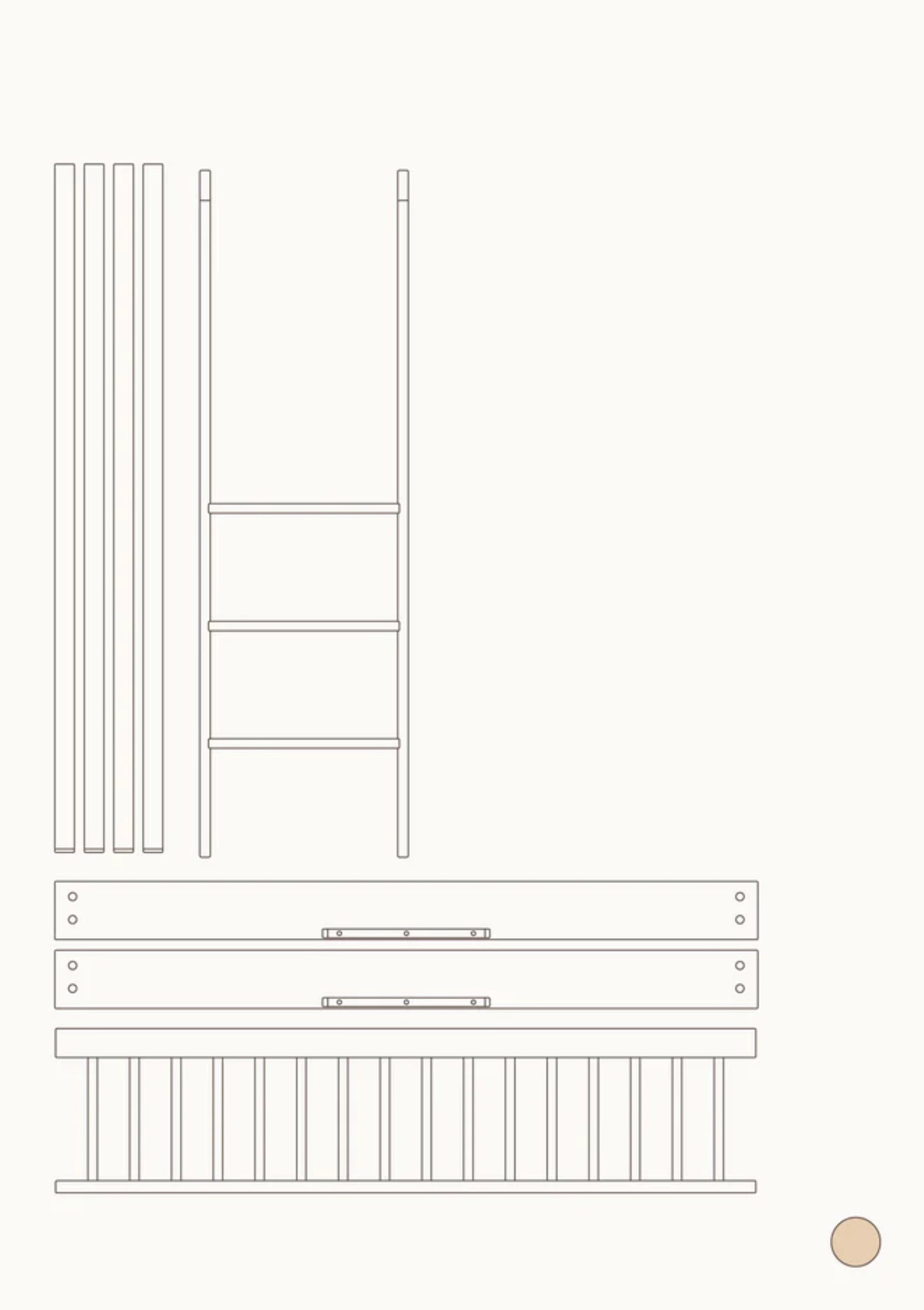 Oliver Furniture Umbauset zum halbhohen Etagenbett 'Wood Mini+' Eiche