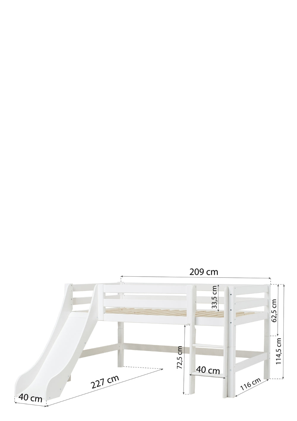 Hoppekids ECO Luxury Spielbett mit Rutsche 120 x 200 cm