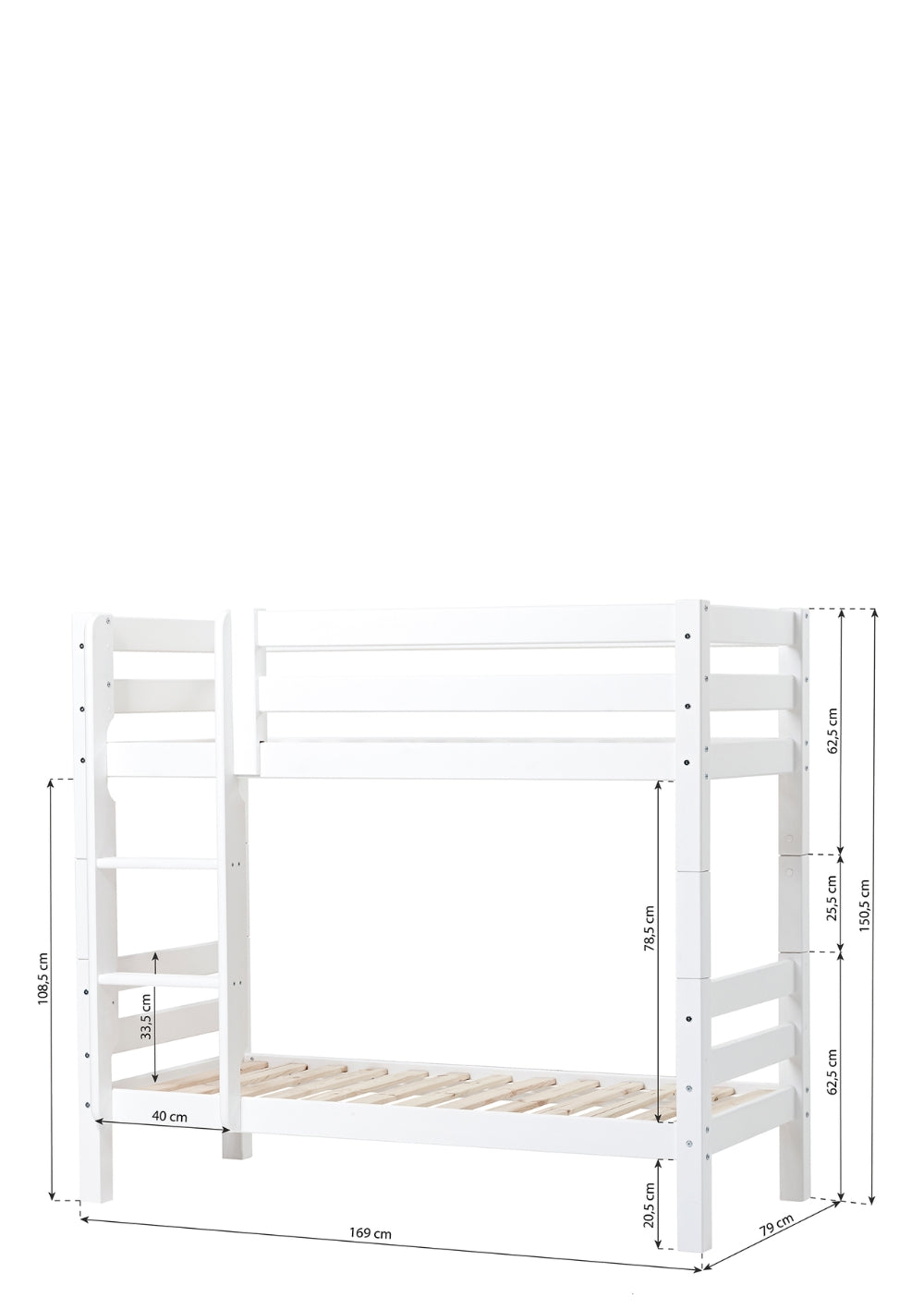 Hoppekids ECO Luxury Etagenbett 70 x 160 cm