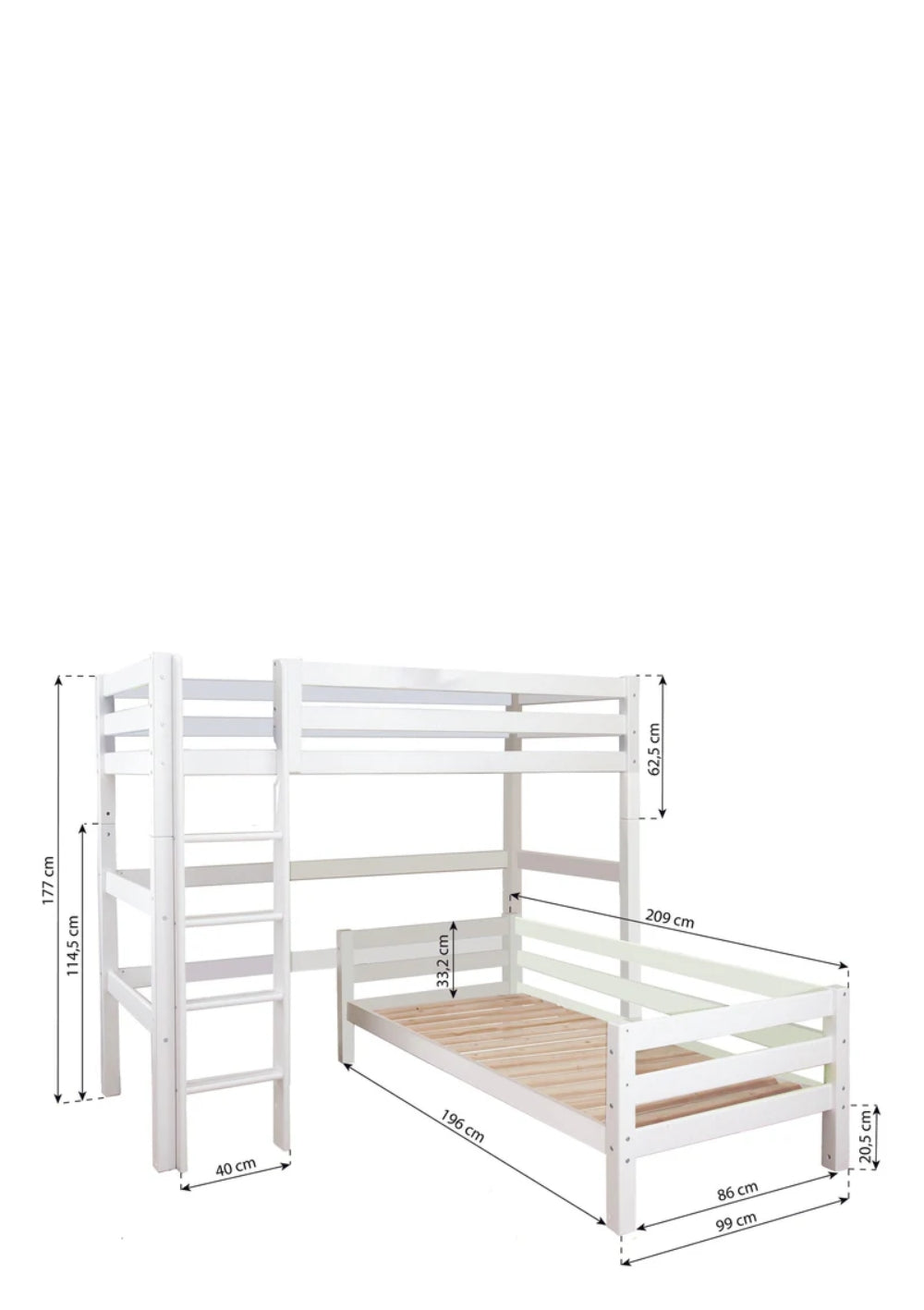 Hoppekids ECO Luxury Etagenbett Eck-Kombination 90 x 200 cm