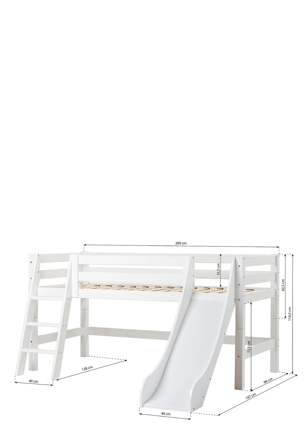 ECO Luxury Spielbett mit Rutsche 90 x 120 cm