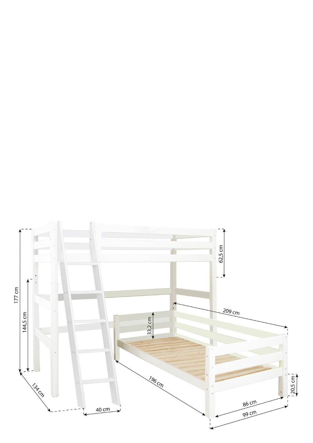 Hoppekids ECO Luxury Etagenbett Eck-Kombination 90 x 200 cm