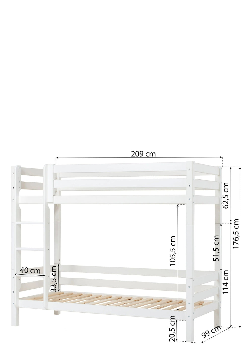 Hoppekids ECO Luxury Hohes Etagenbett 90 x 200 cm