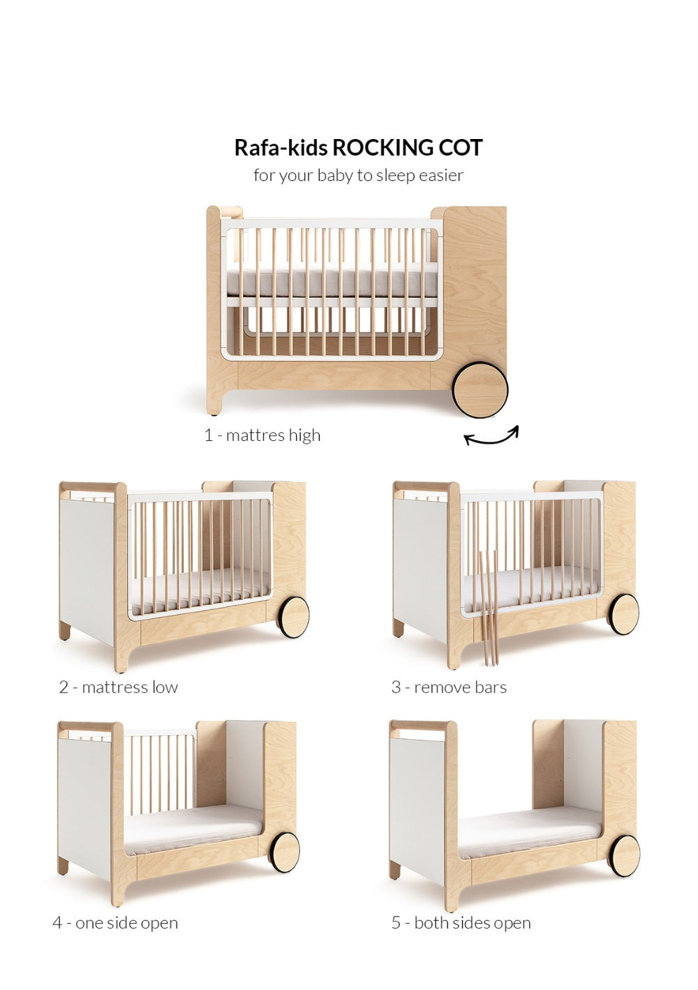 Rafa-kids Schaukelndes Baby- und Kleinkindbett 